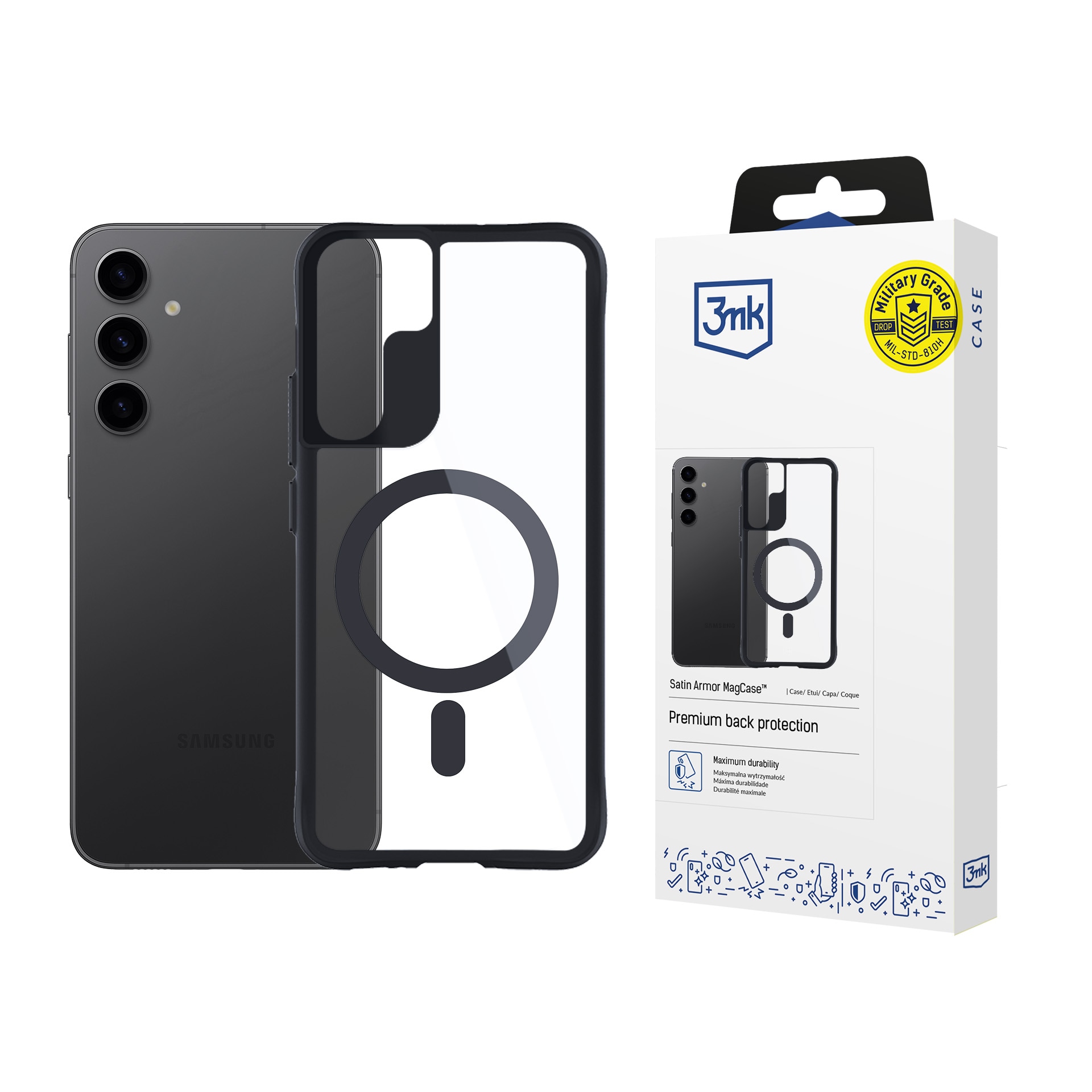 3mk Satin Armor MagCase til Samsung Galaxy S24+ – Gennemsigtig