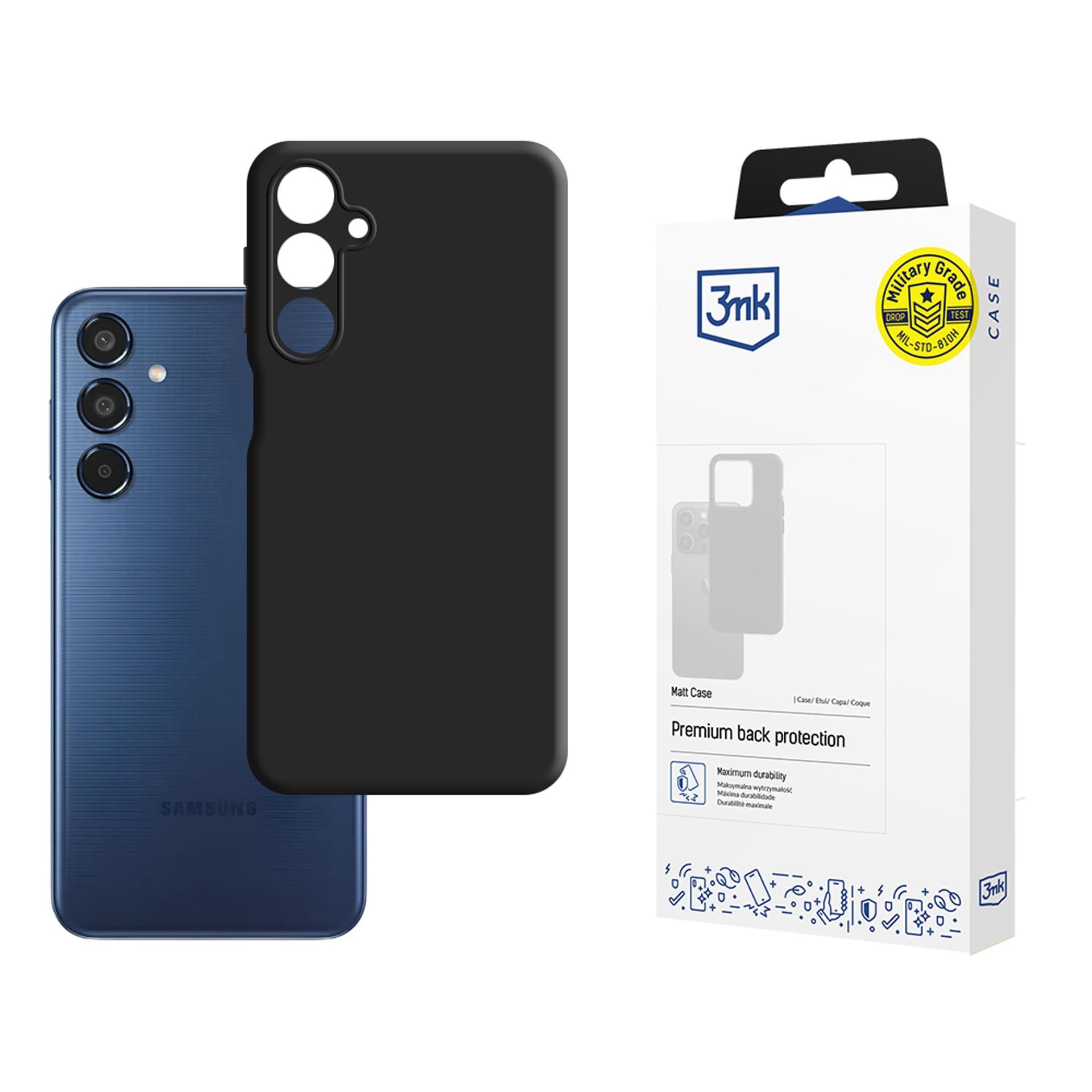 3mk mat etui til Samsung Galaxy M35 5G – sort