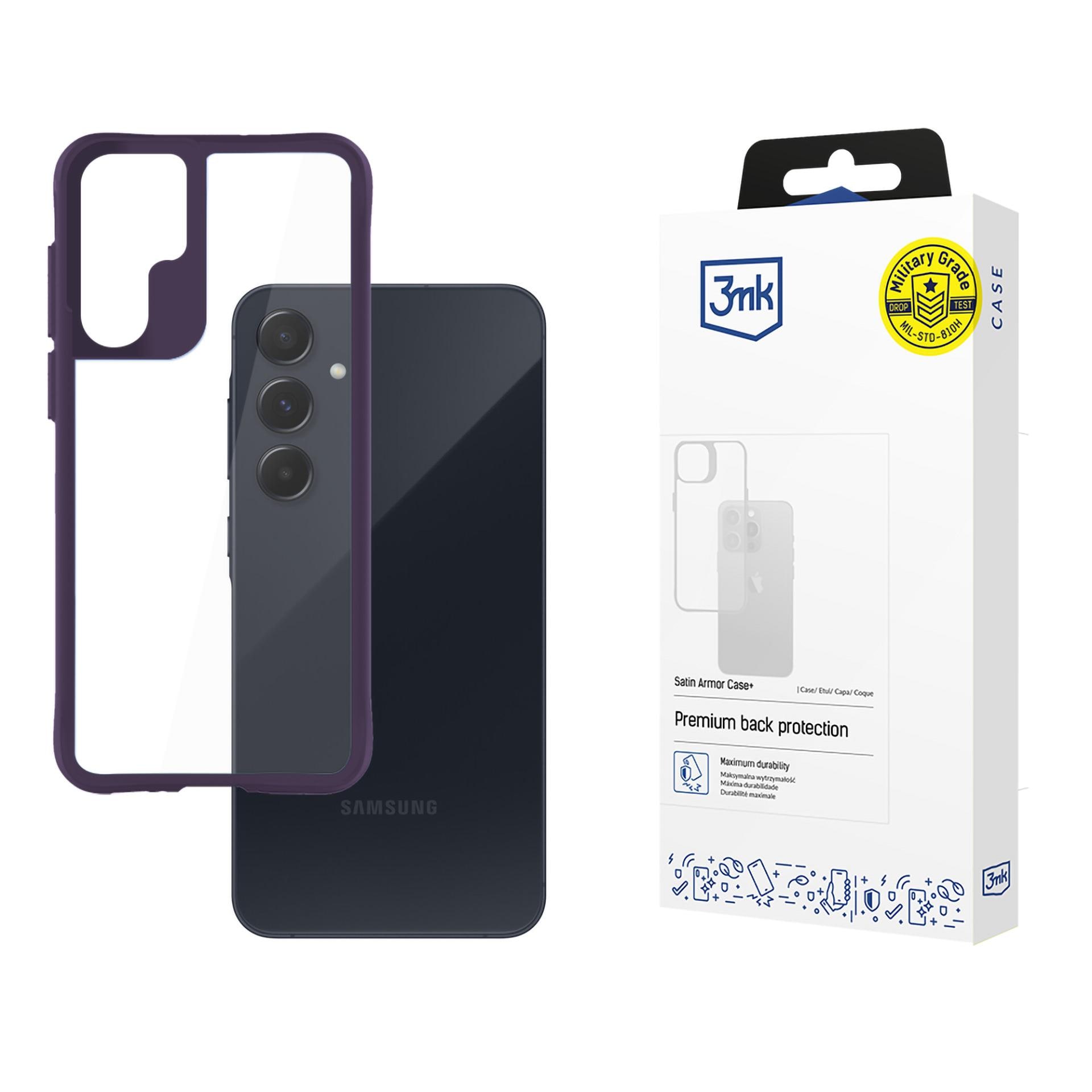 3mk Satin Armor Case+ Lilla til Samsung Galaxy A55 5G – gennemsigtig