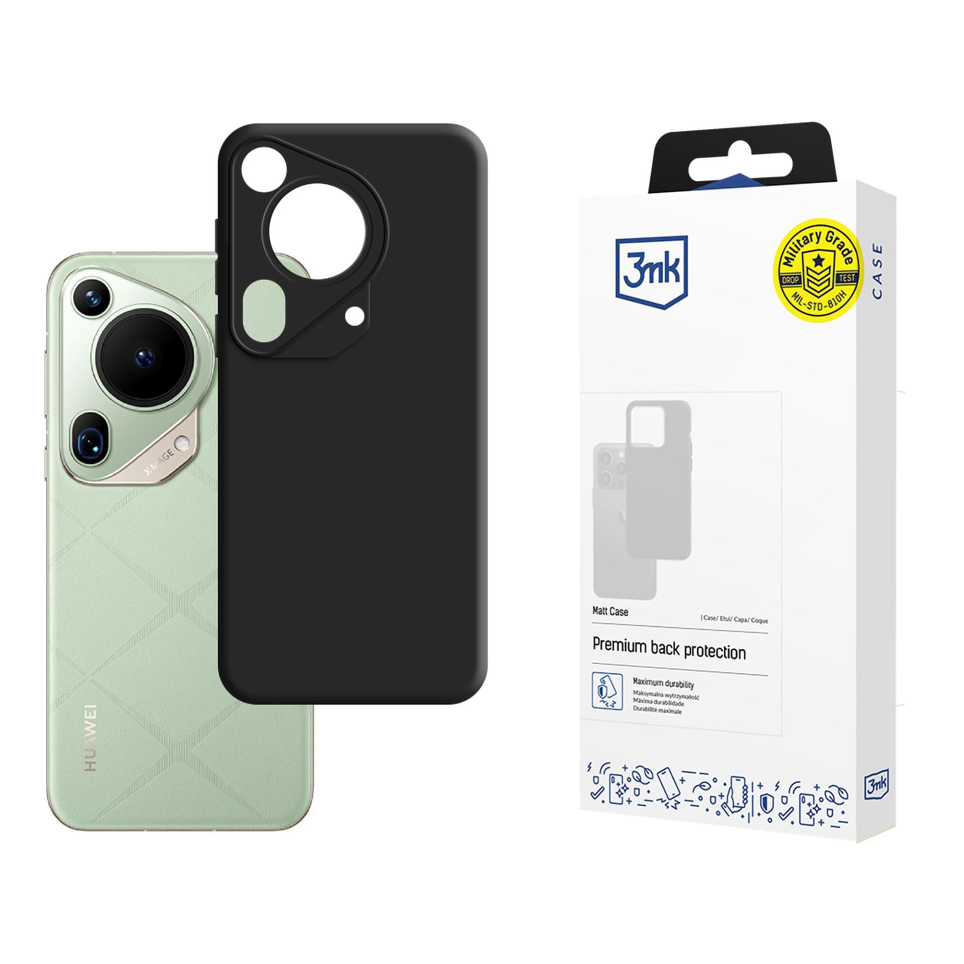 3mk Matt-etui til Huawei Pura 70 Ultra – sort