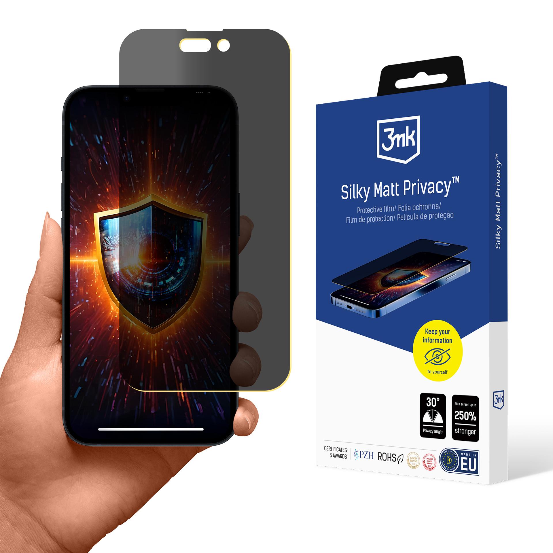 3mk Silky Matt – mat privatlivsfilm til iPhone 14 Pro