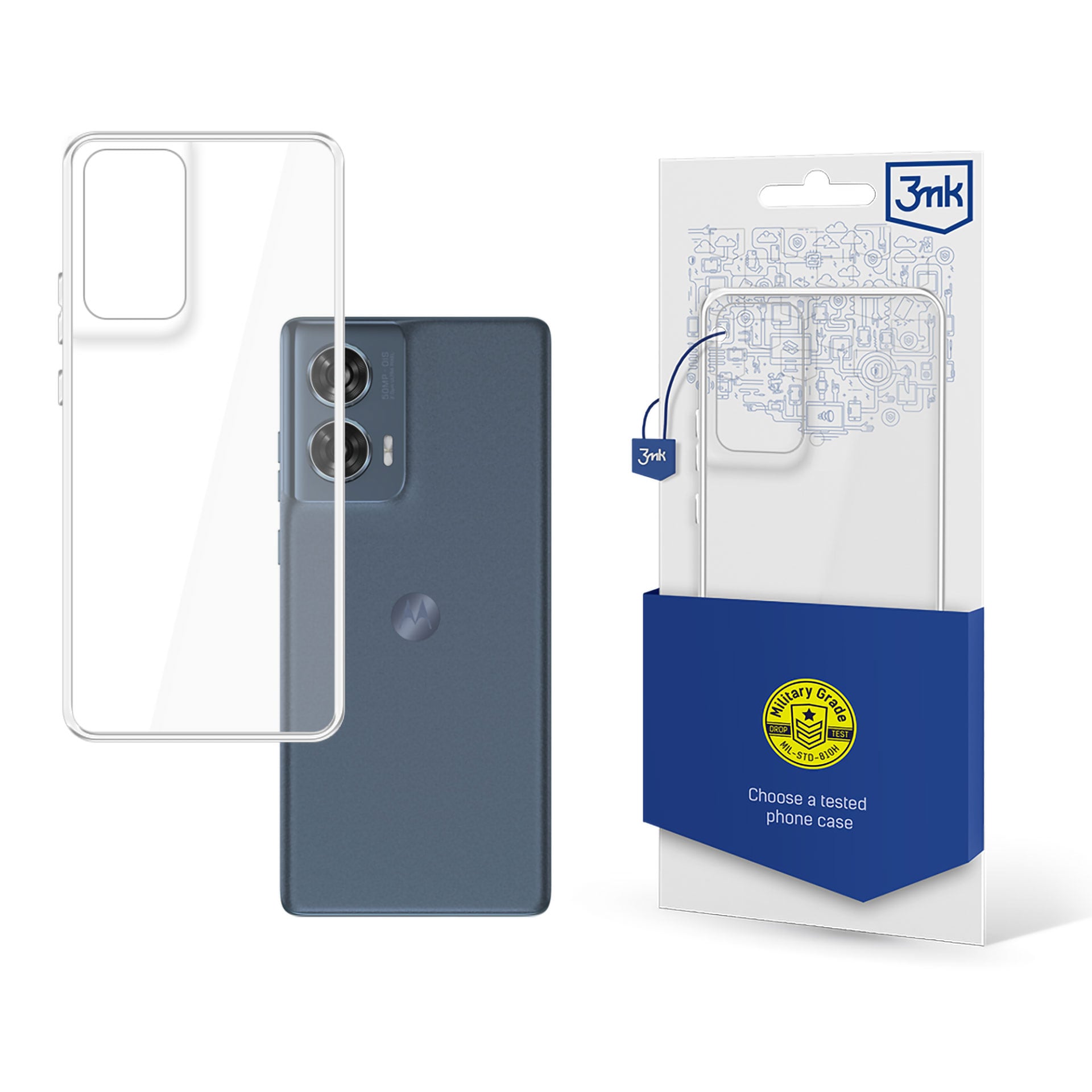 3mk gennemsigtigt cover til Motorola Moto Edge 50 Fusion – gennemsigtigt