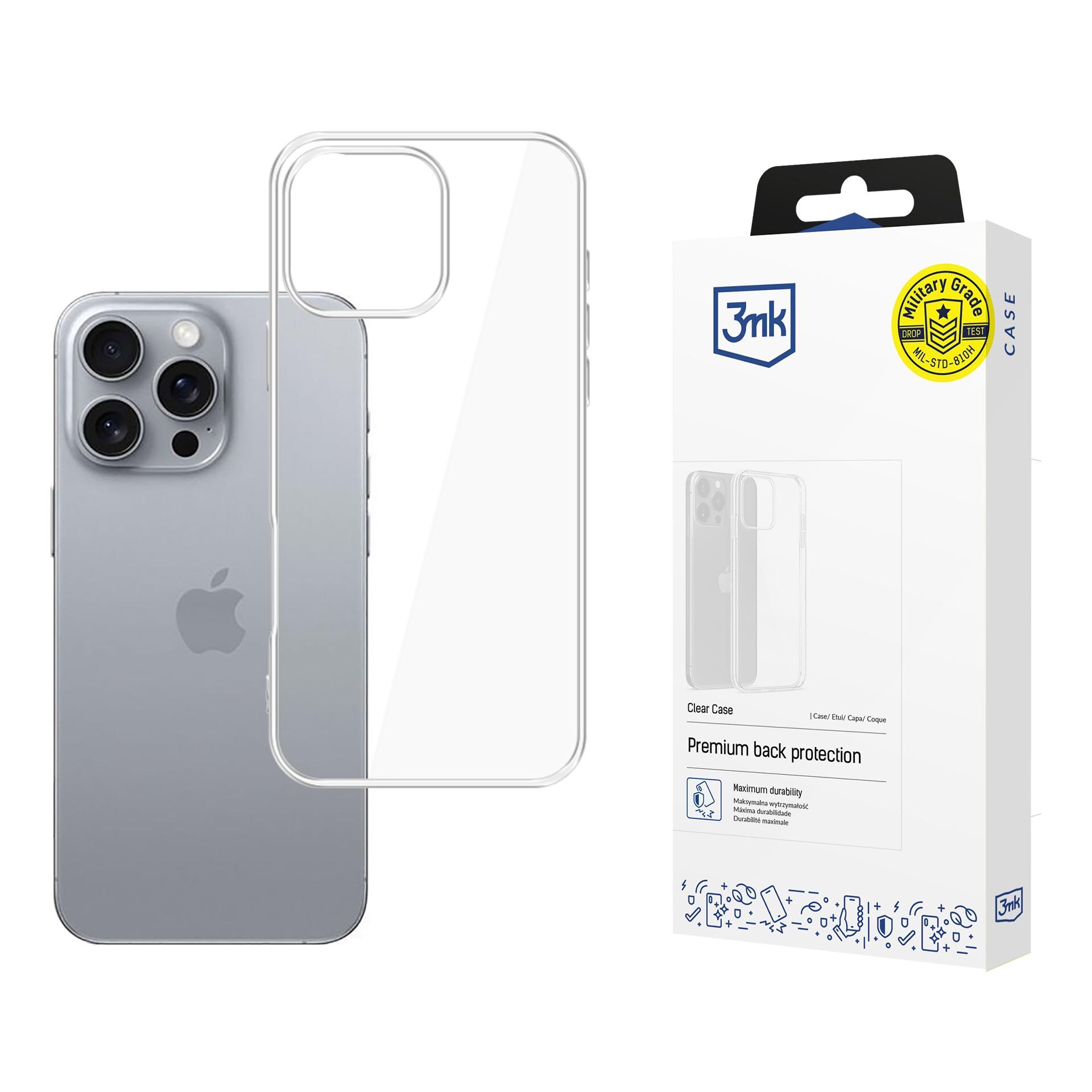 3mk gennemsigtigt cover til iPhone 16 Pro – gennemsigtigt