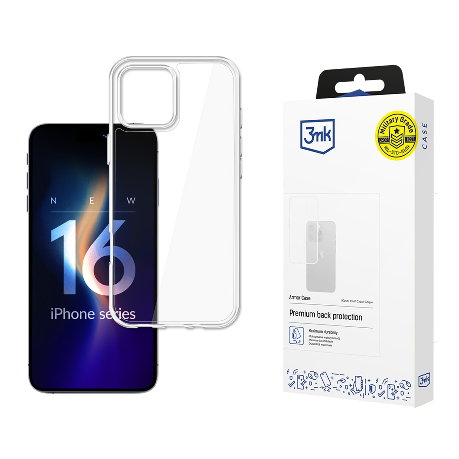 3mk Armor-etui til iPhone 16 Pro Max – gennemsigtigt