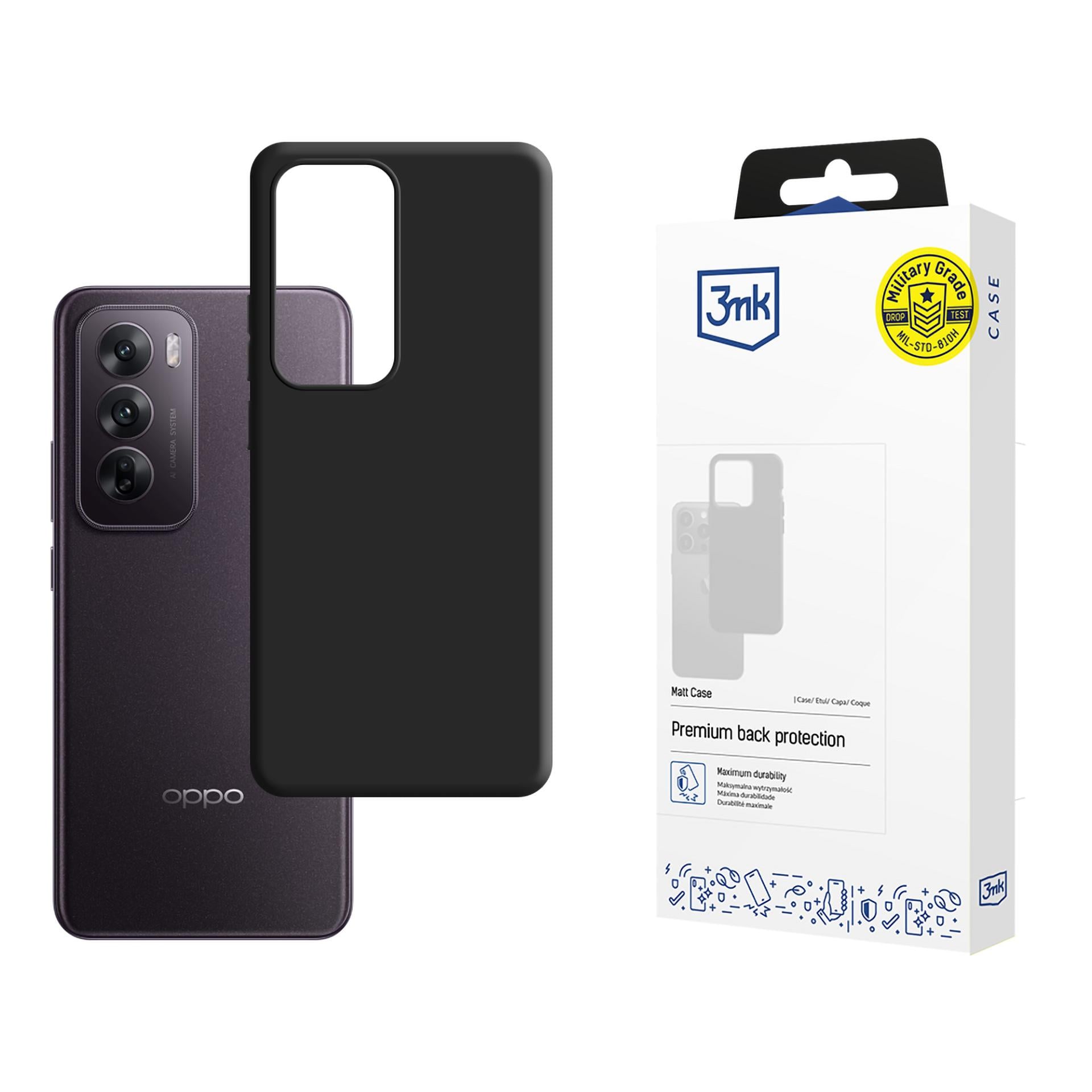 3mk mat etui til Oppo Reno 12