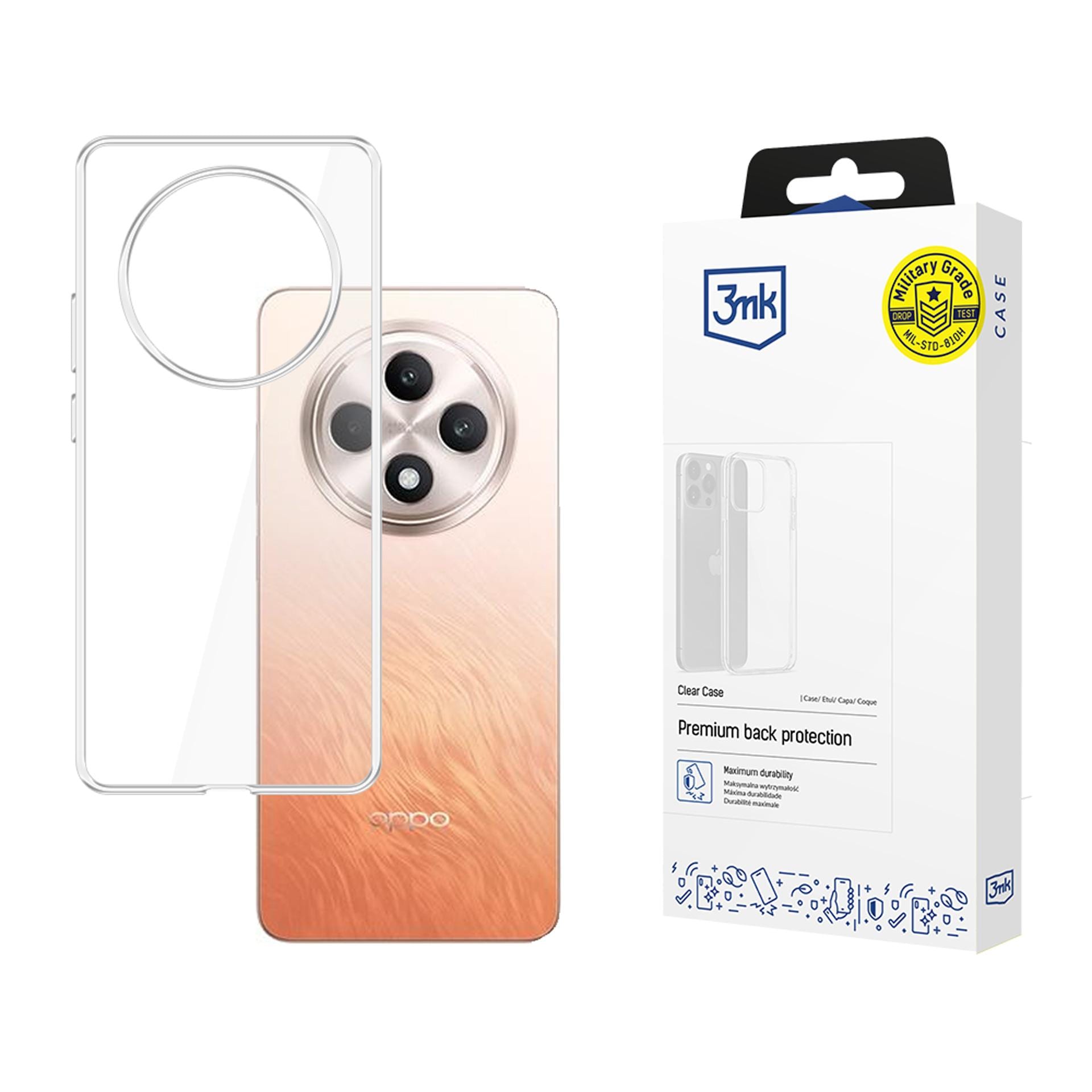3mk gennemsigtigt cover til Oppo Reno 12 F/Fs – gennemsigtigt