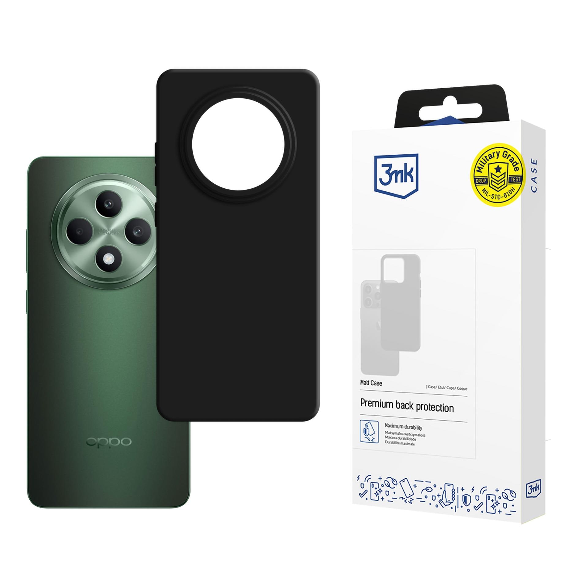 3mk mat etui til Oppo Reno 12 F\FS – sort