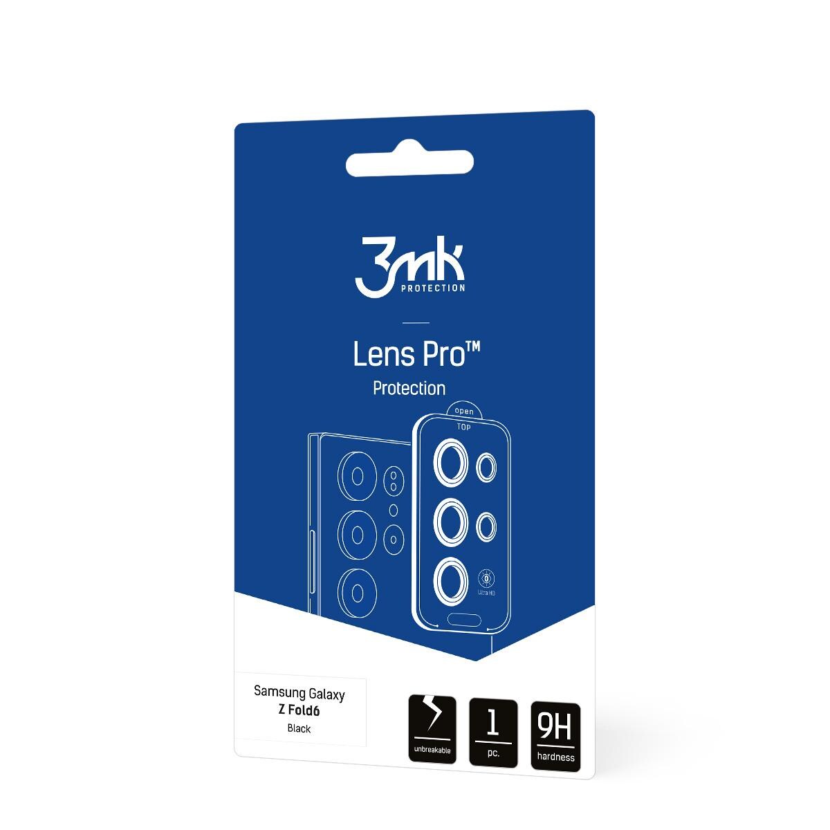 Hærdet glas til kameralinser – 3mk Lens Protection Pro Black til Samsung Galaxy Z Fold 6