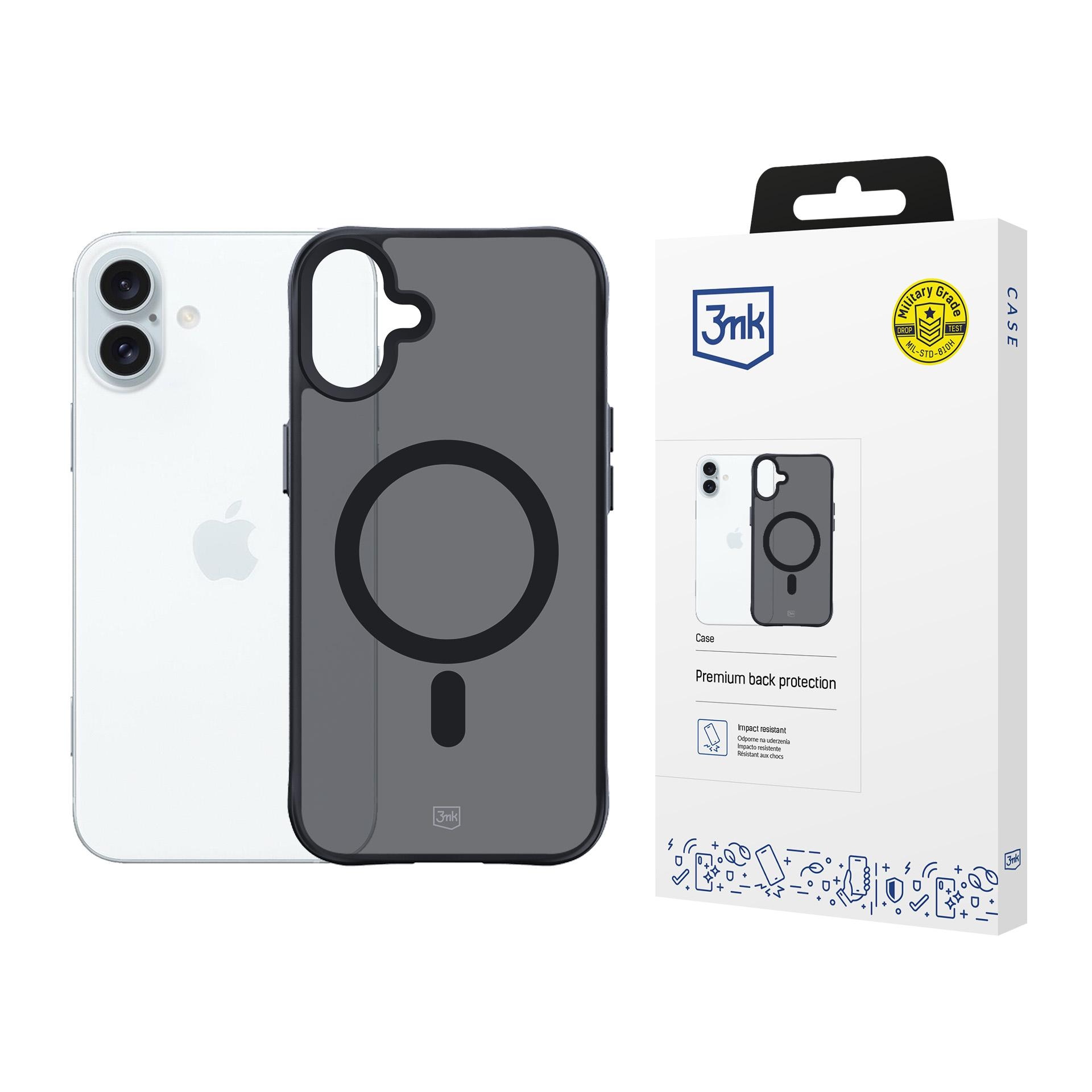 3mk Smoke MagCase med MagSafe til iPhone 16 Plus – halvgennemsigtig