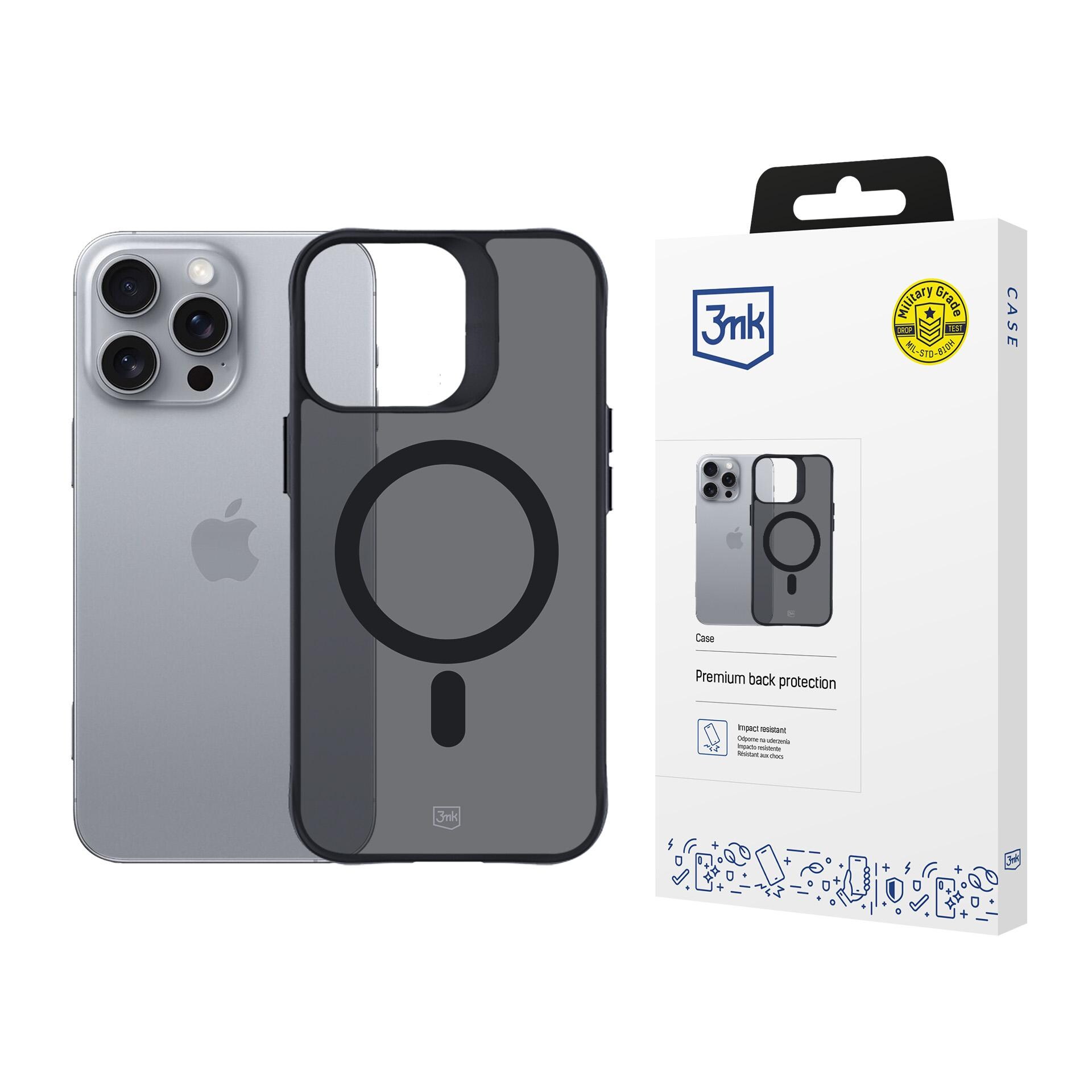 3mk Smoke MagCase med MagSafe til iPhone 16 Pro Max – Halvgennemsigtig