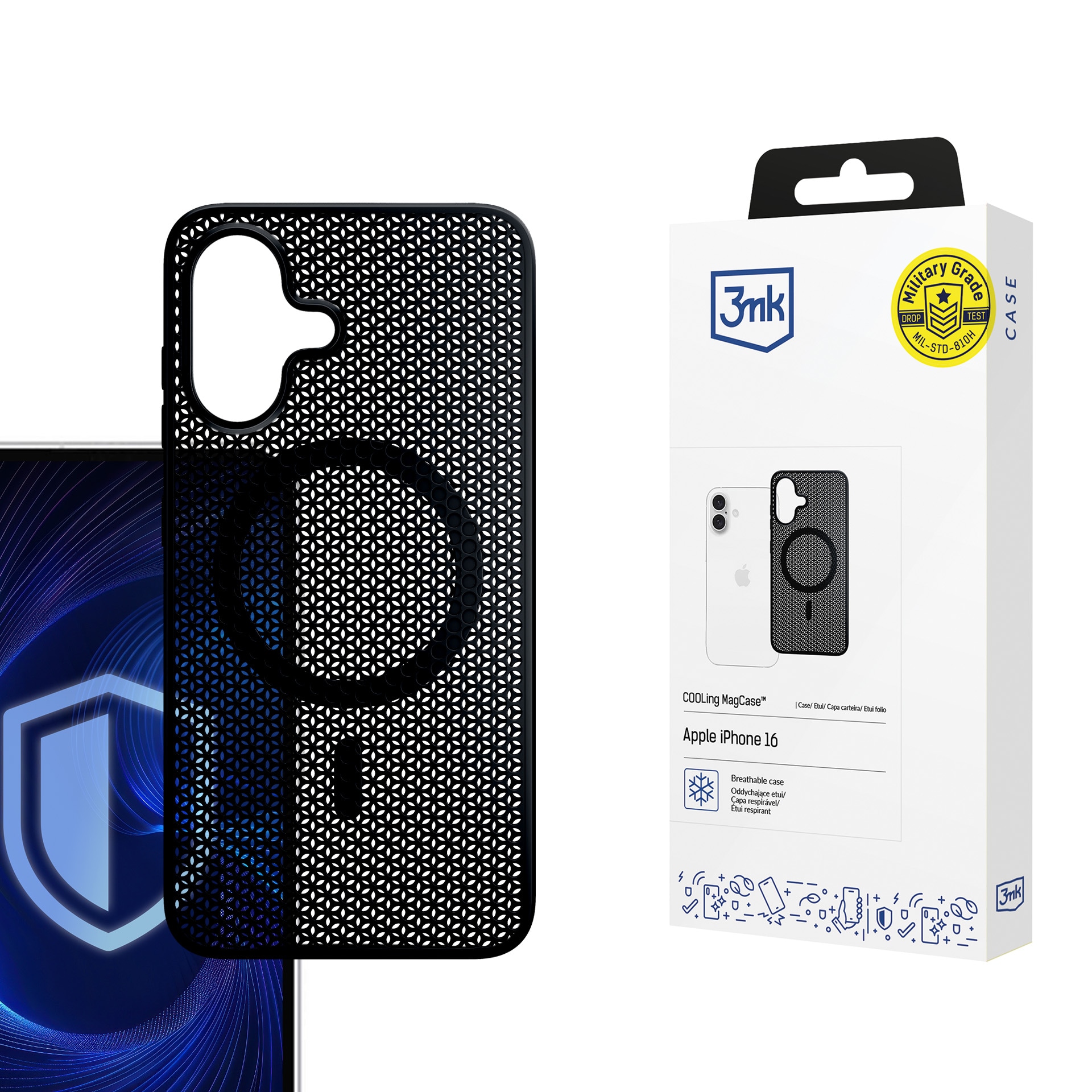 3mk COOLing MagCase til Apple iPhone 16 Plus – Sort