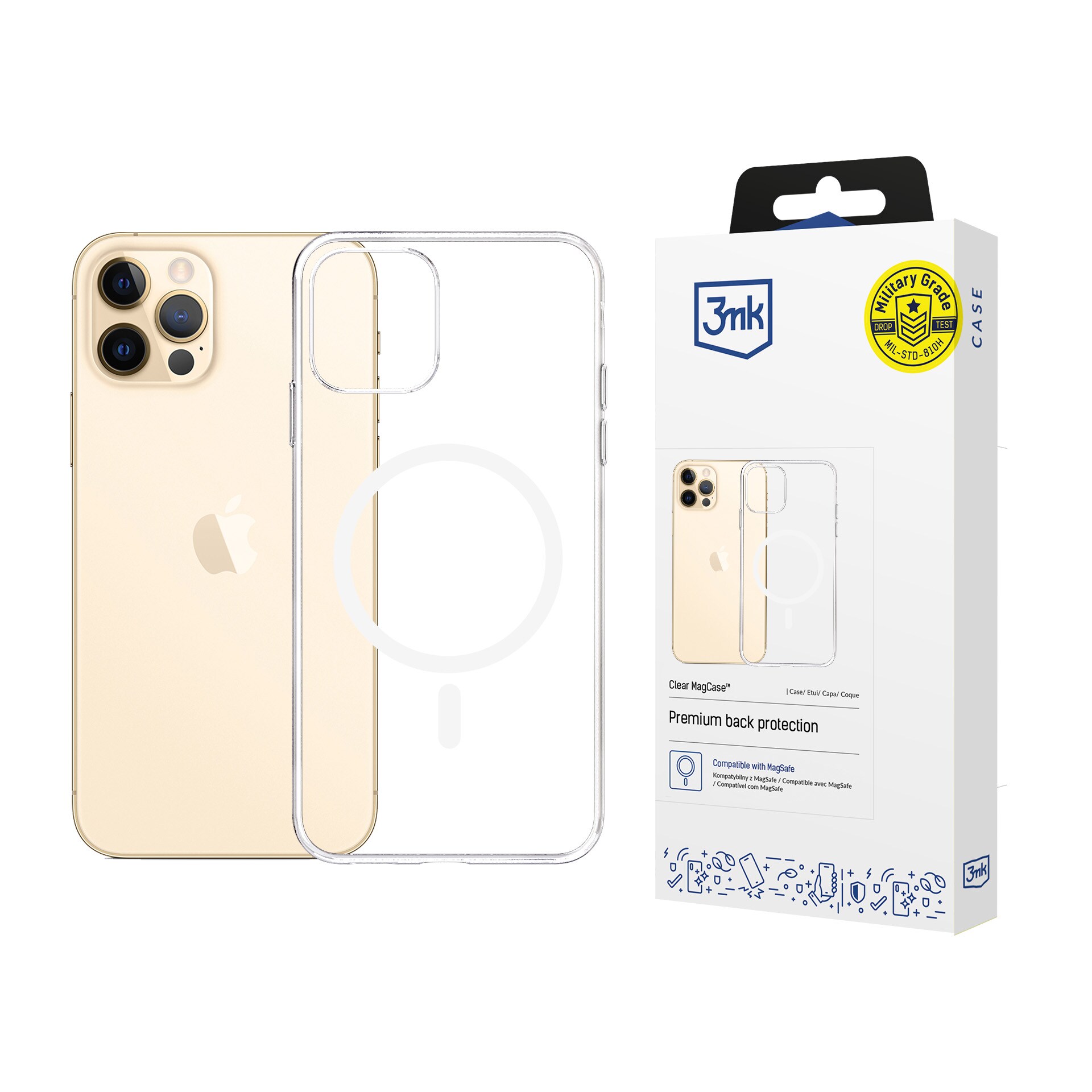 3mk Clear MagCase-etui til Apple iPhone 12 Pro Max – gennemsigtigt