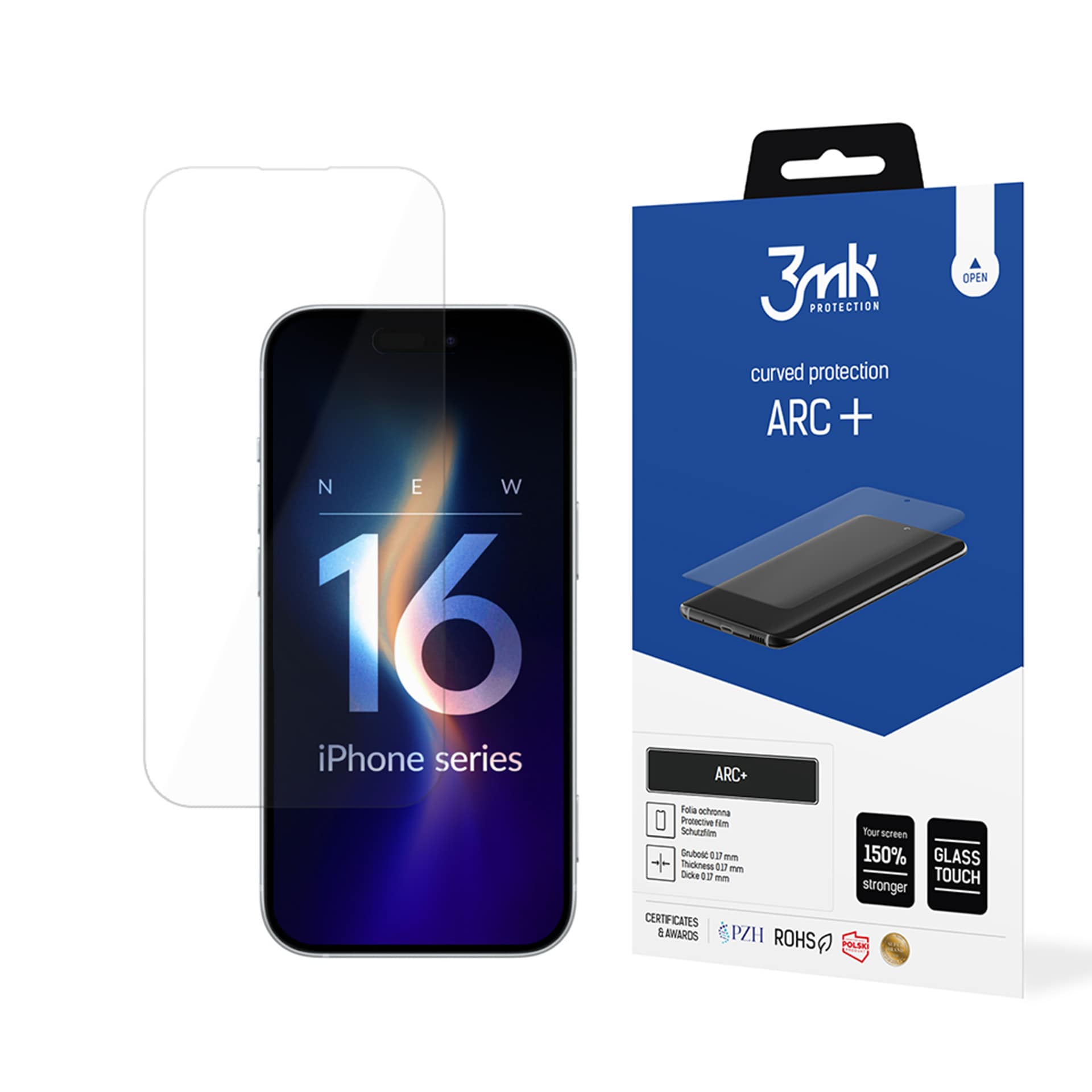 3mk ARC+ beskyttelsesfilm til iPhone 16