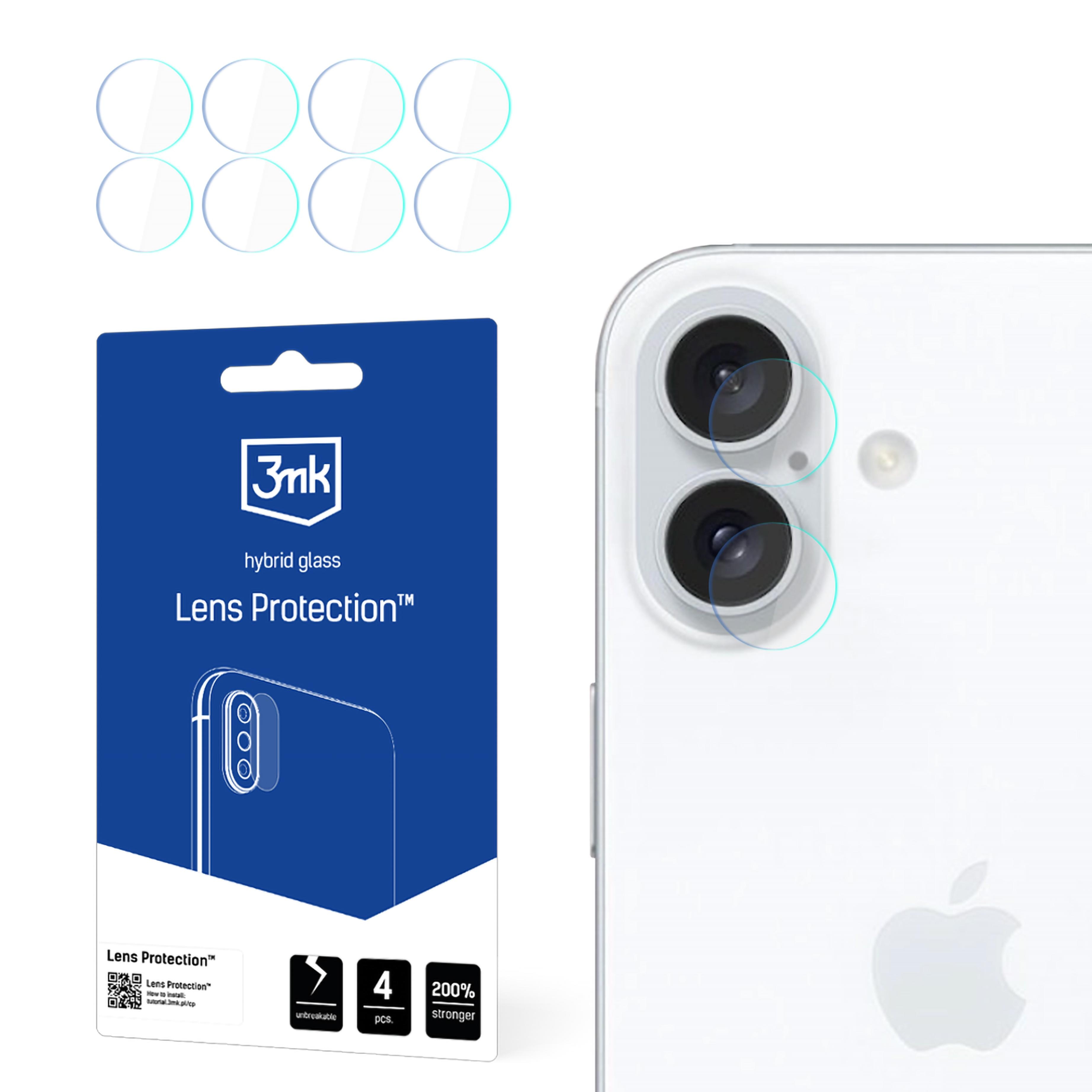 3mk Lens Protection™ hybridkameraobjektivglas til iPhone 16 Plus