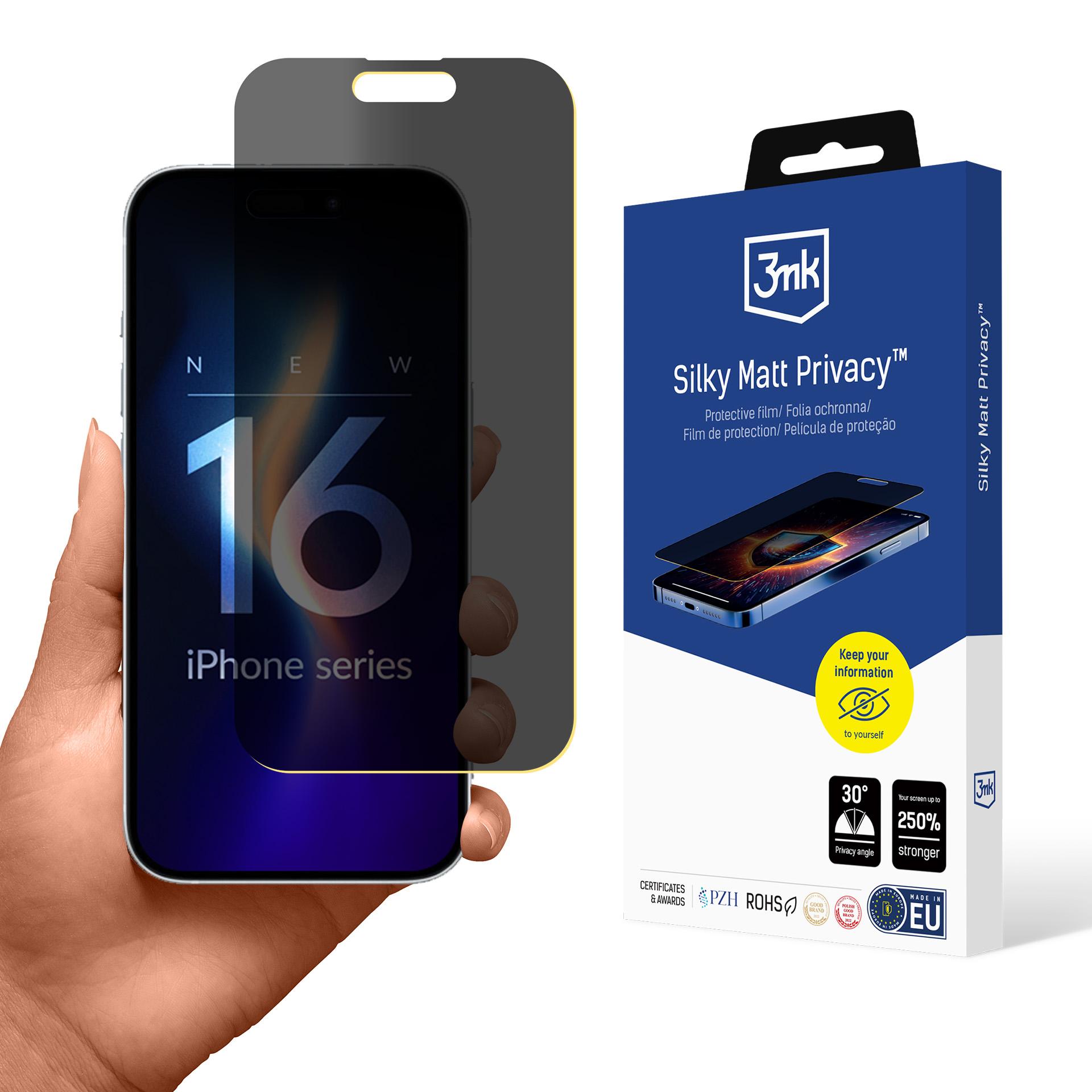 Privatlivsfilm 3mk Silky Matt Privacy til iPhone 16
