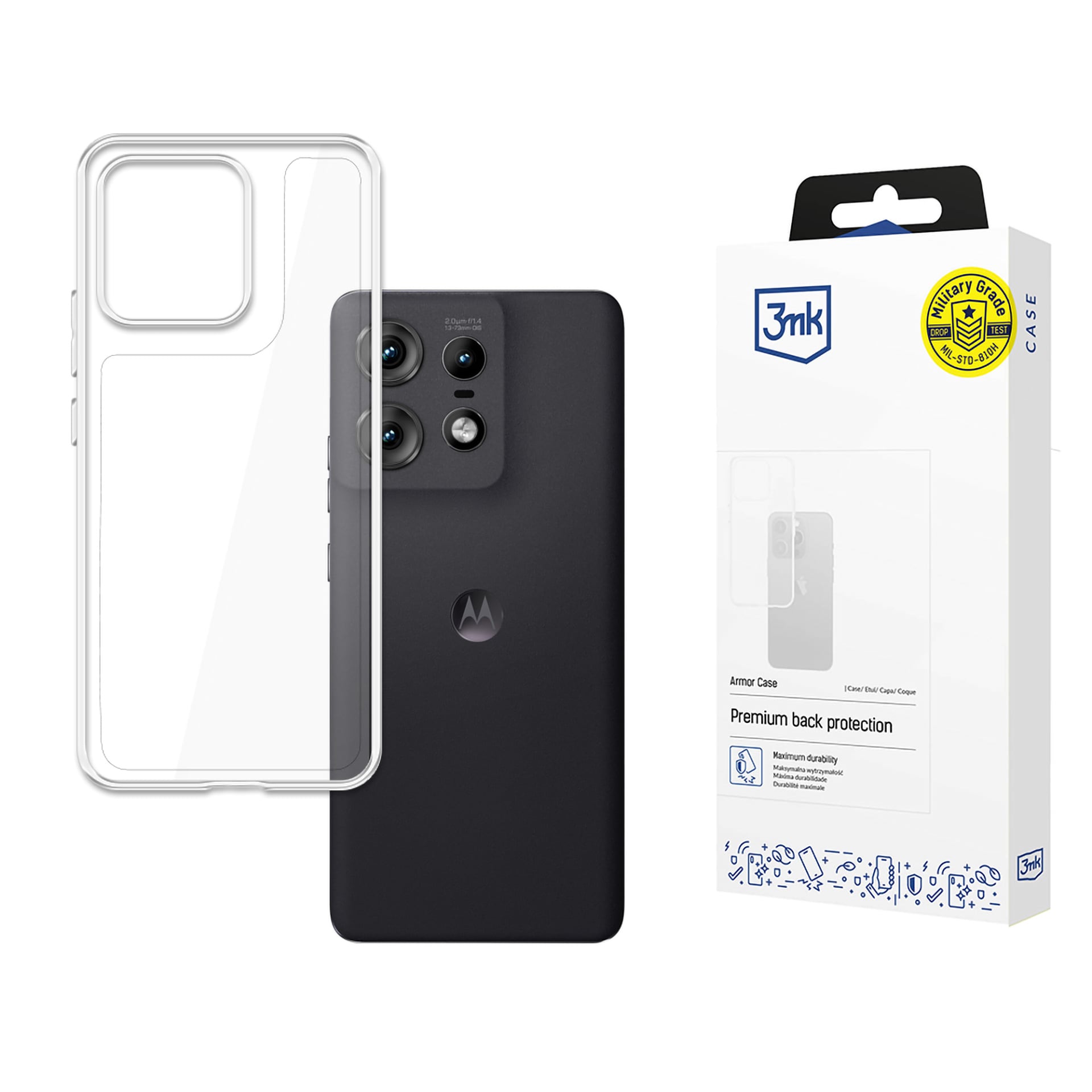 3mk Armor-etui til Motorola Edge 50 Pro – gennemsigtigt