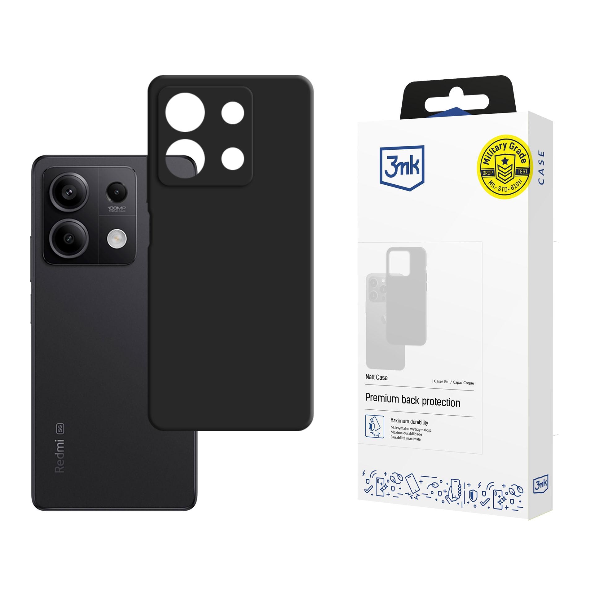 3mk silikoneetui til Xiaomi Redmi Note 13 5G – sort