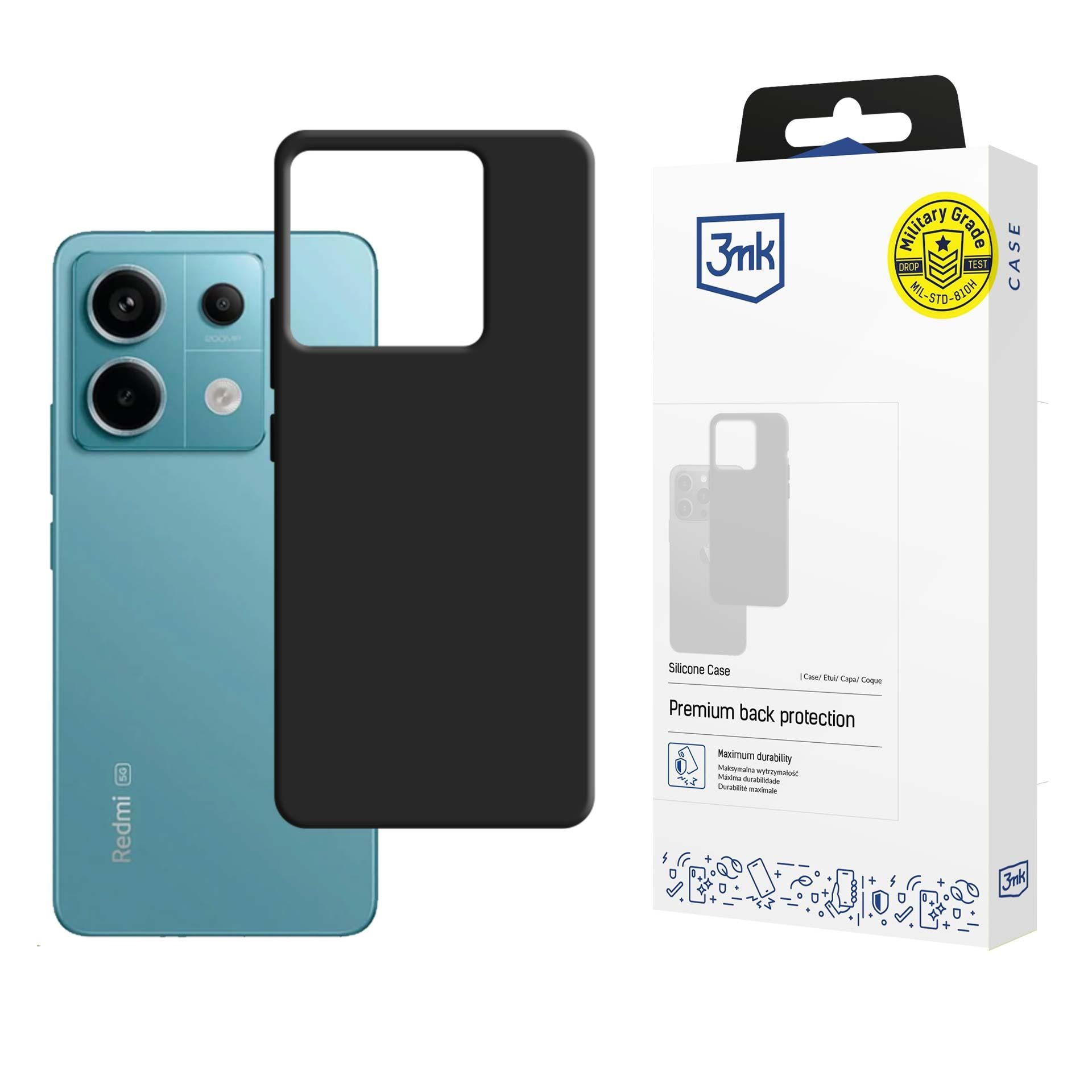 3mk silikoneetui til Xiaomi Redmi Note 13 Pro 5G – Sort