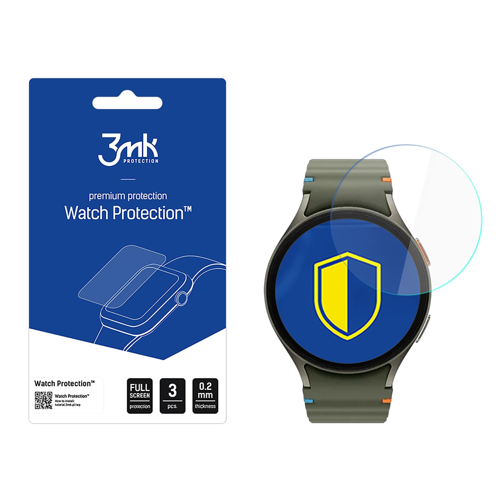 Hærdet glas 3mk-urbeskyttelse FlexibleGlass til Samsung Galaxy Watch 7 (40 mm)