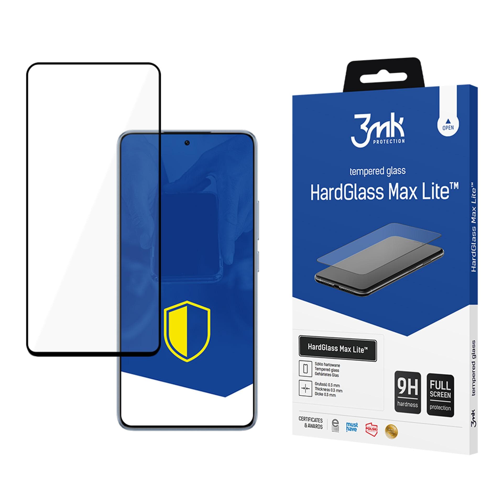 Hærdet glas 3mk HardGlass Max Lite Black til Xiaomi 14T