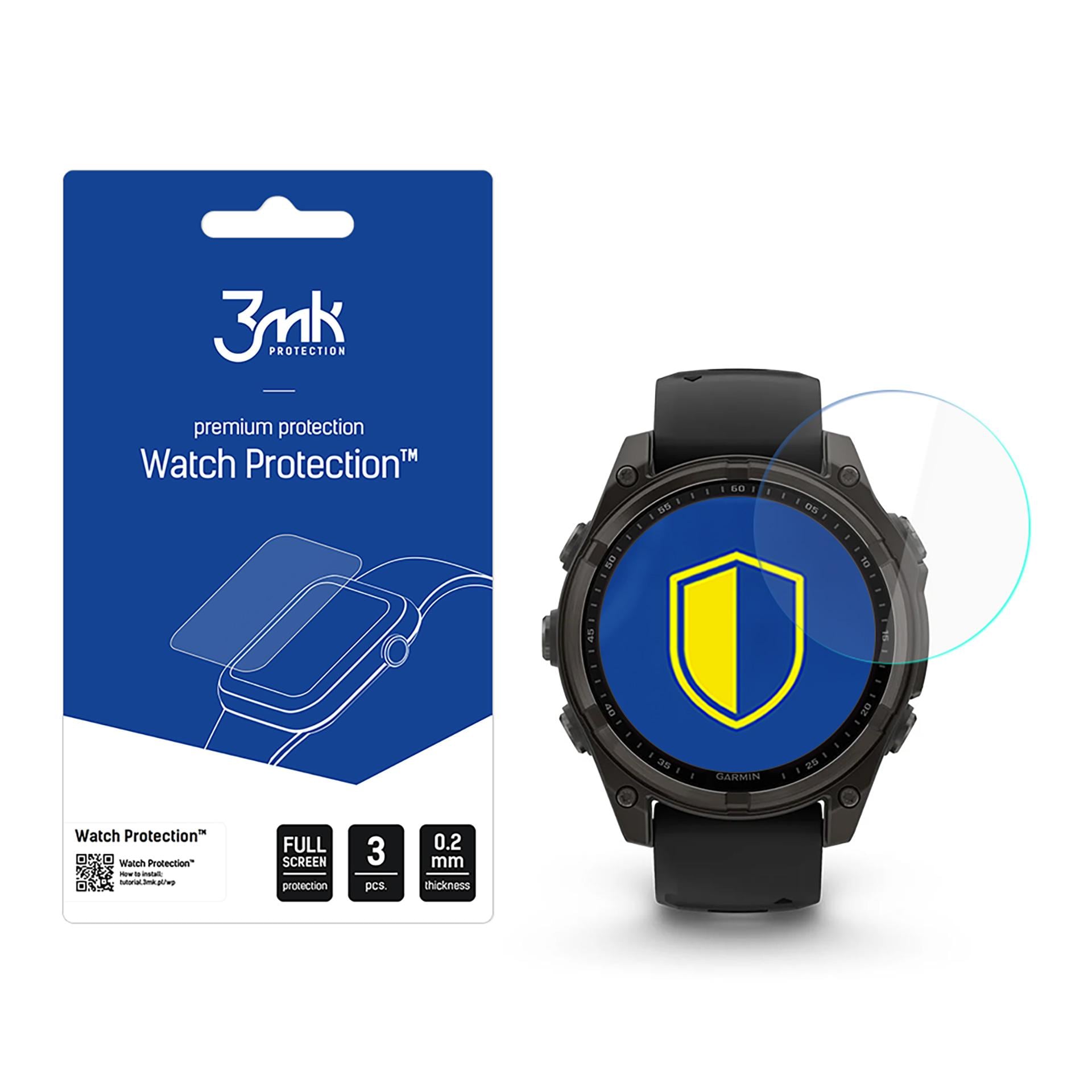 Hybrid Glass 3mk urbeskyttelse FlexibleGlass til Garmin Fenix 8 Solar – Safirglas 47 mm