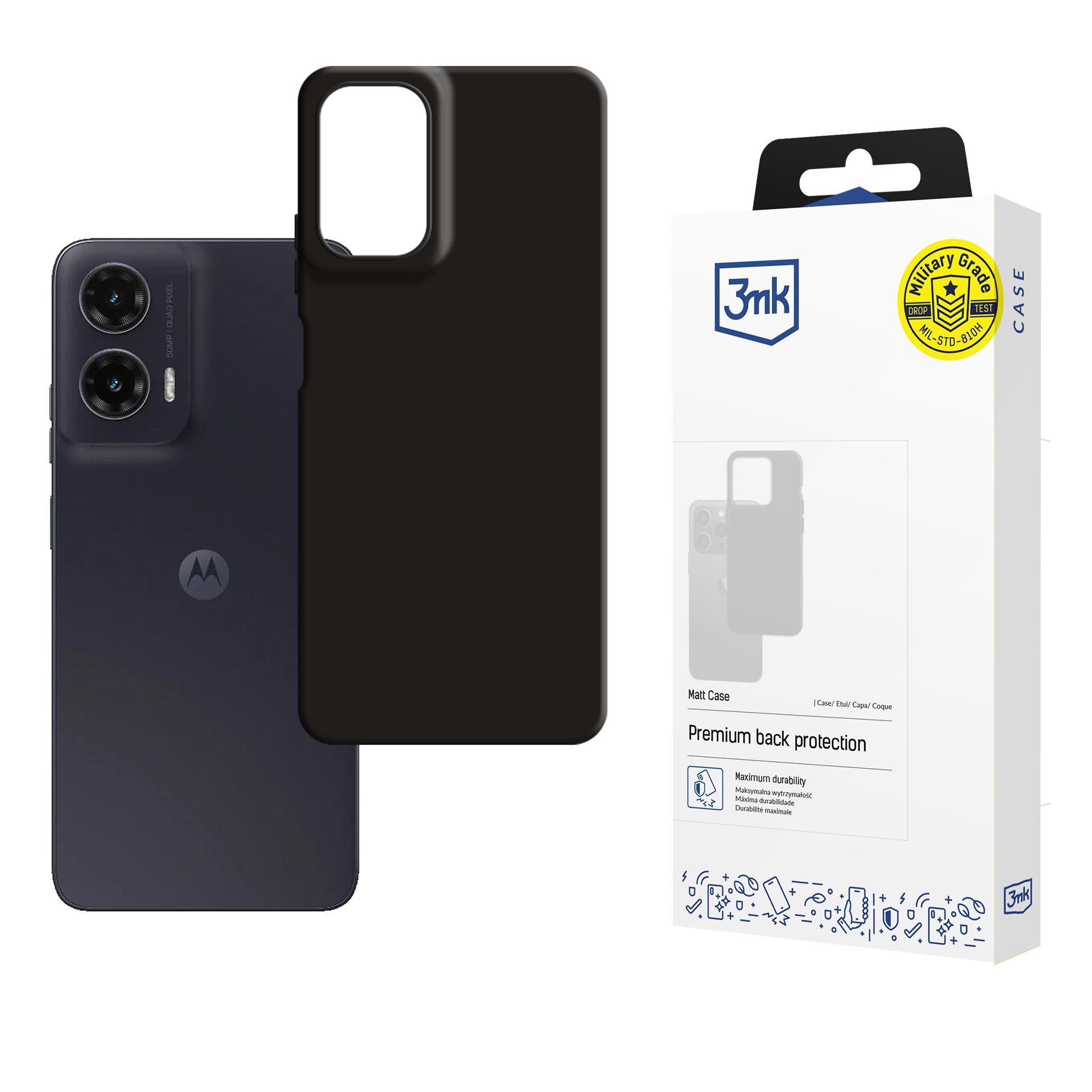 3mk mat etui til Motorola Moto G35 5G – Sort