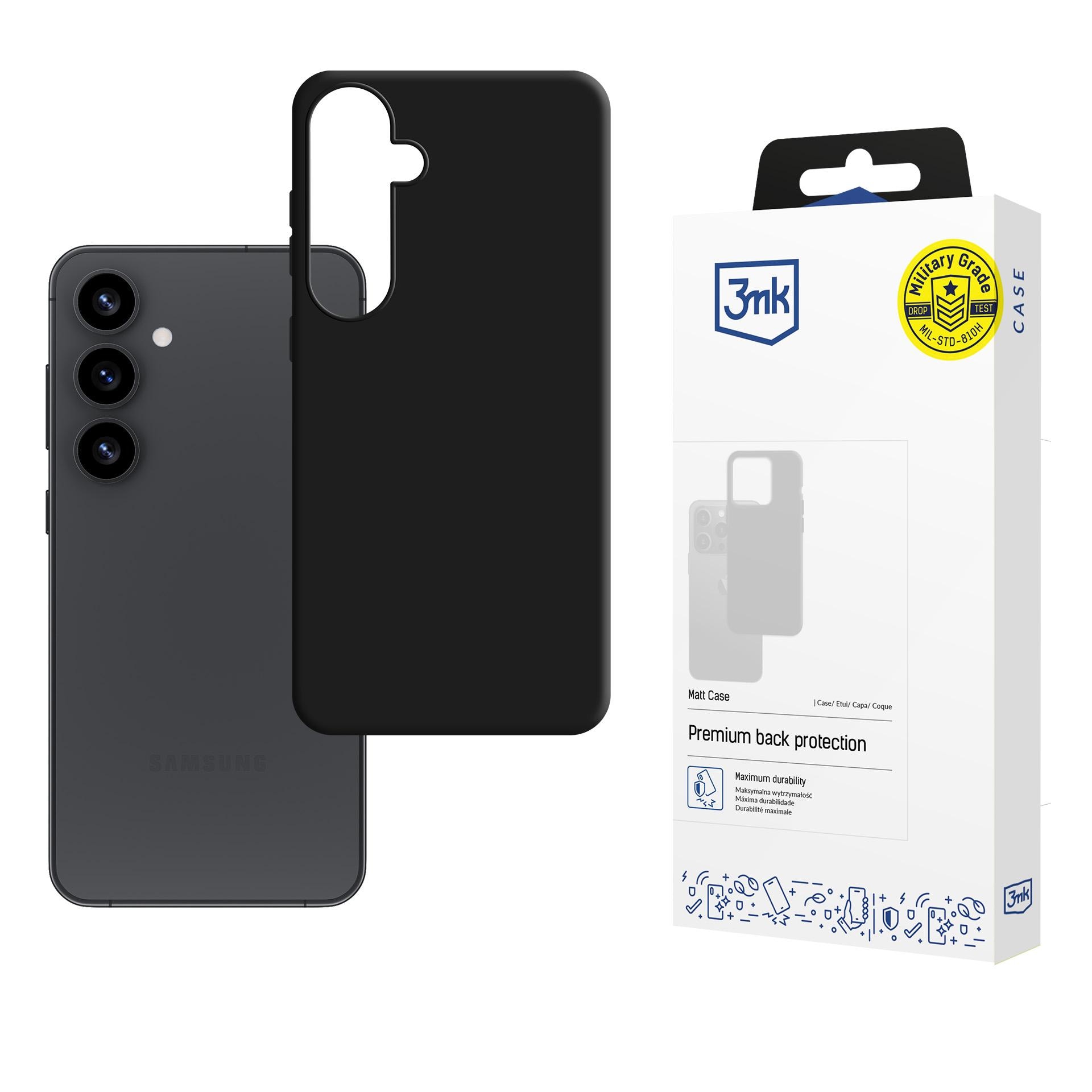 3mk Matt-etui til Samsung Galaxy S25 – Sort