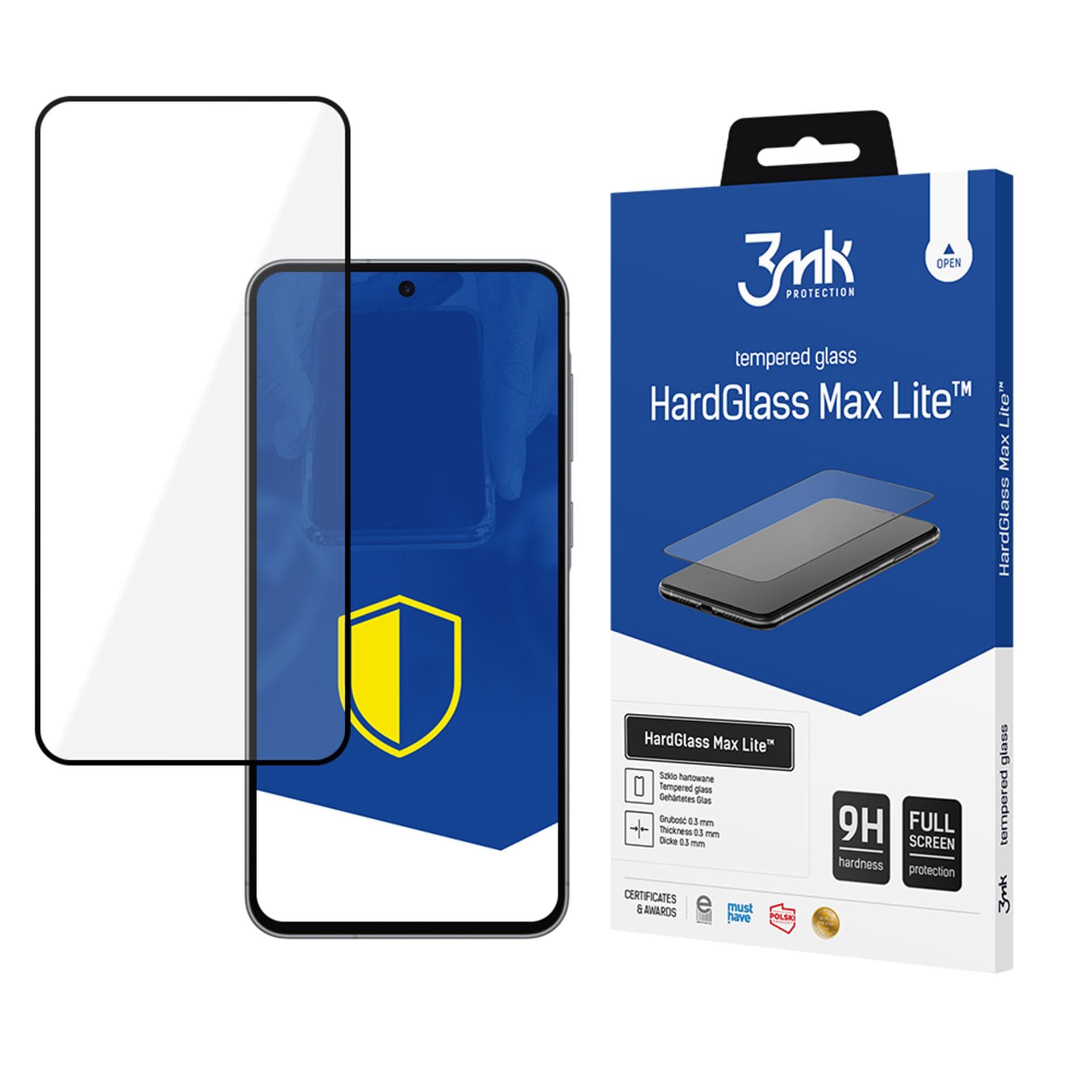 Hærdet glas 3mk HardGlass Max Lite Black til Samsung Galaxy A36 5G
