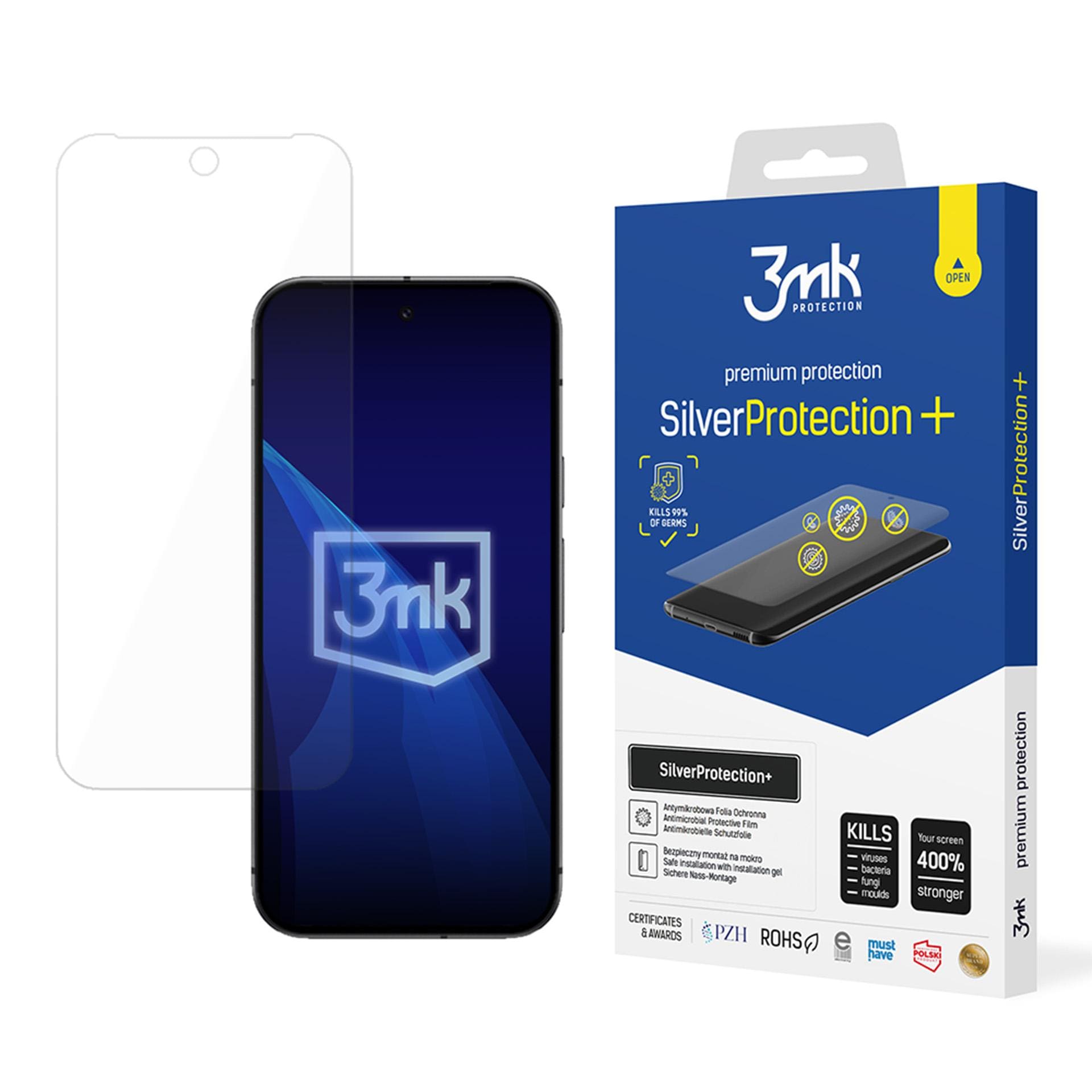 Antibakteriel beskyttelsesfilm 3mk SilverProtection+ til Google Pixel 9A