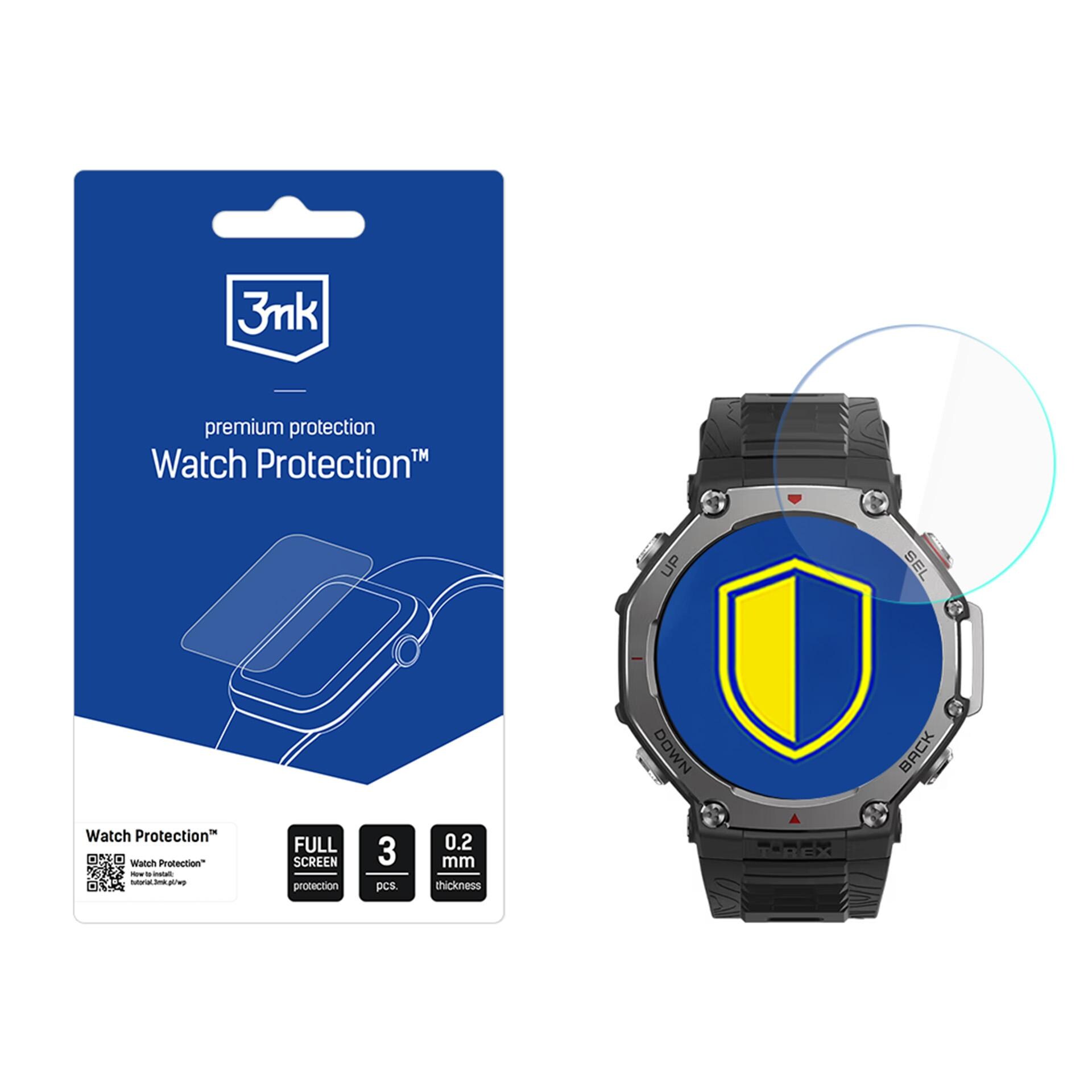 Hybrid Glass 3mk urbeskyttelse FlexibleGlass til Amazfit T-Rex 3