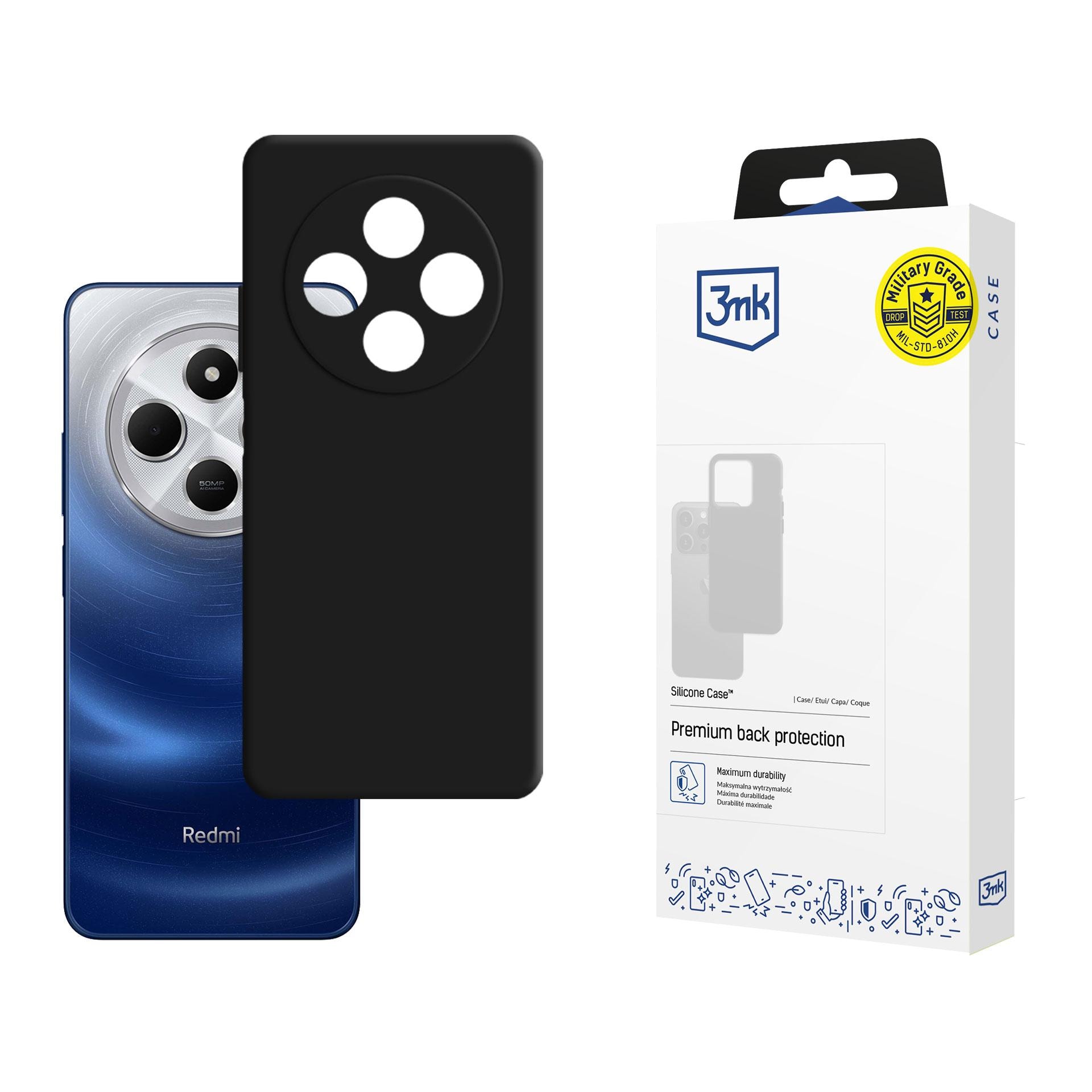 3mk silikoneetui til Xiaomi Redmi 14C / Xiaomi Redmi A4 5G – Sort