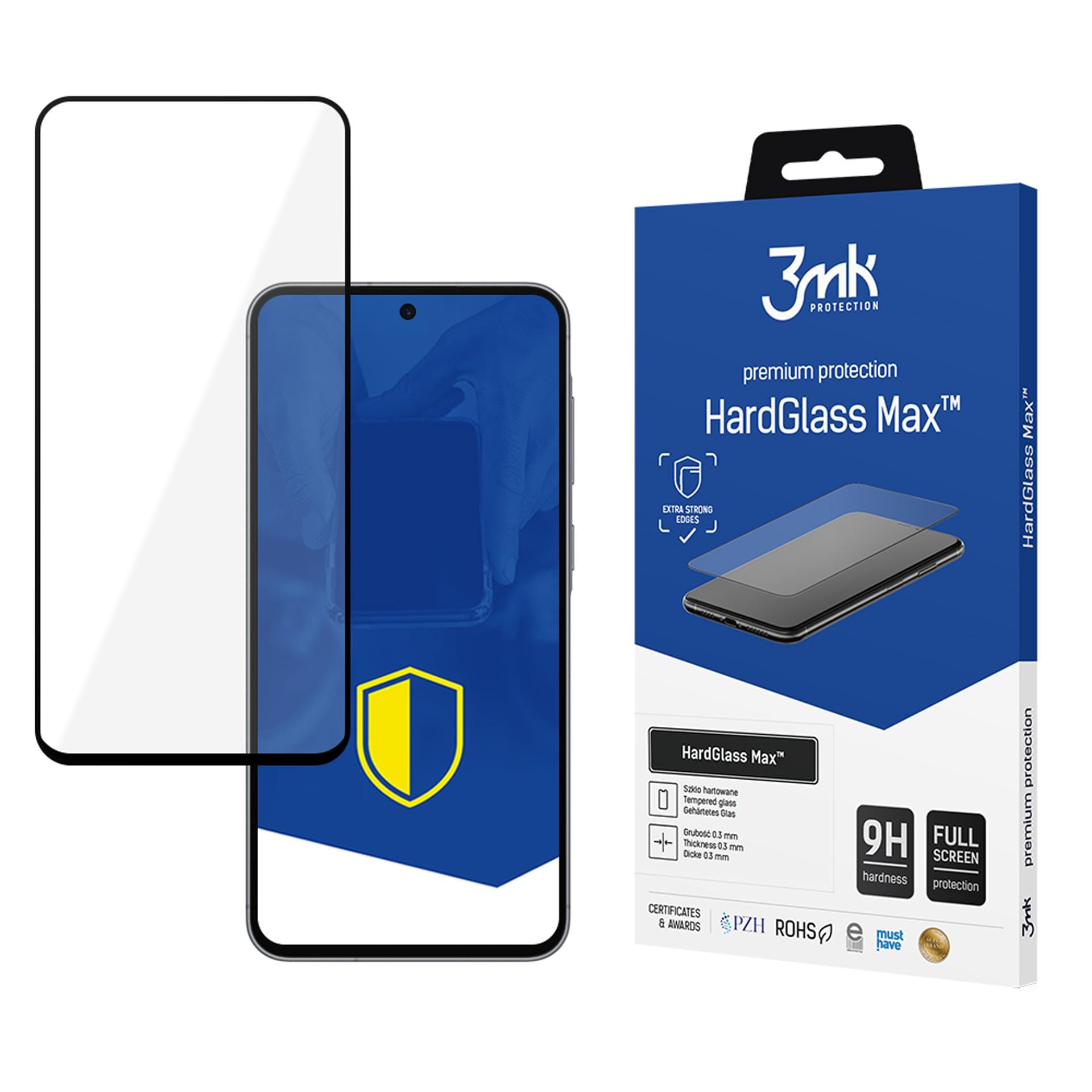 Hele skærmen i hærdet glas: 3mk HardGlass Max Black til Samsung Galaxy A36 / A56
