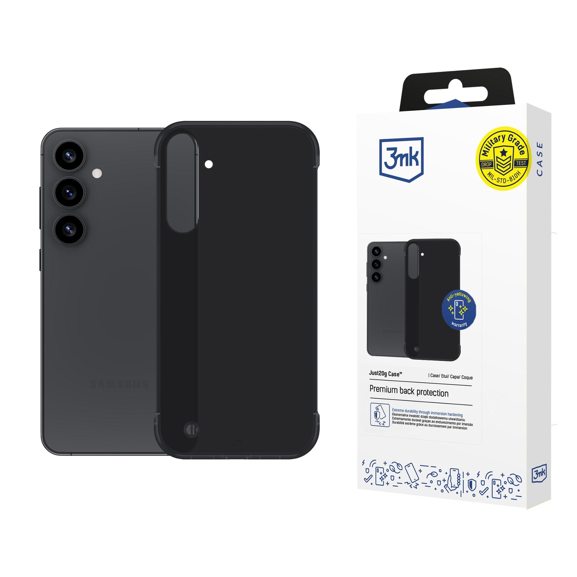 3mk Just20g mat etui til Samsung Galaxy S25+ – mat sort