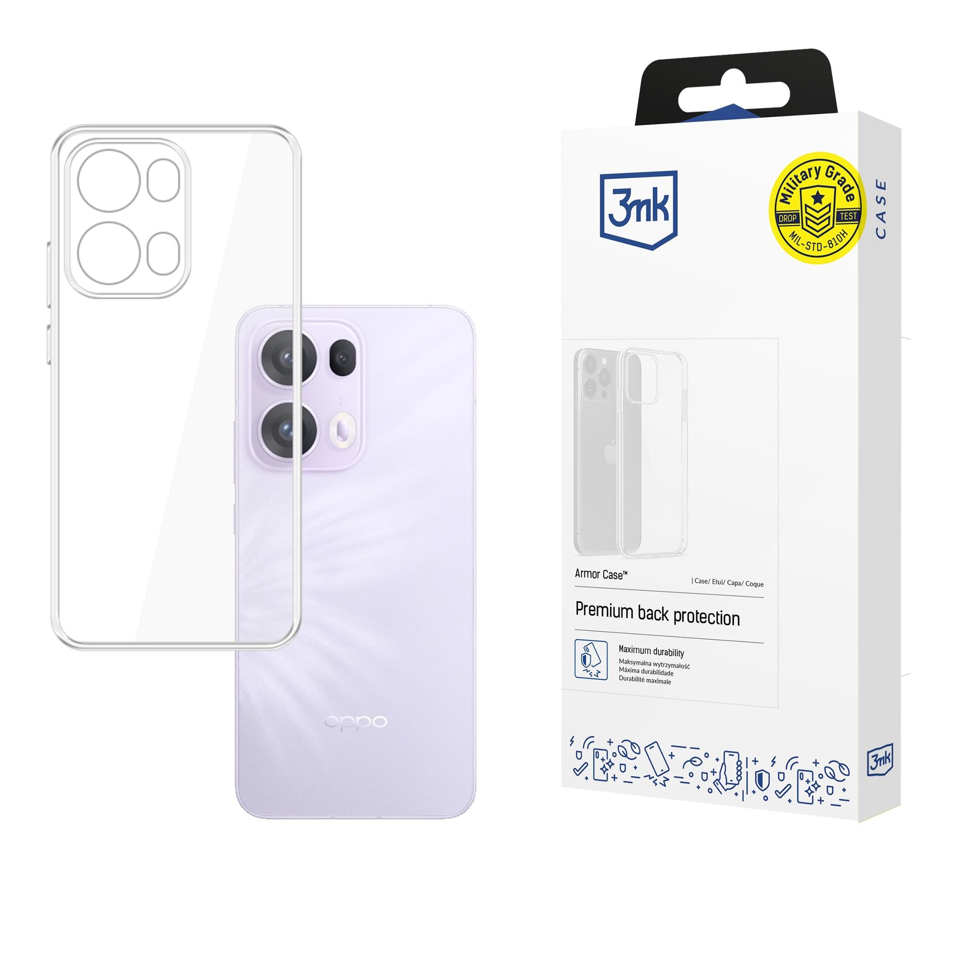 3mk gennemsigtigt cover til Oppo Reno 13 Pro – gennemsigtigt