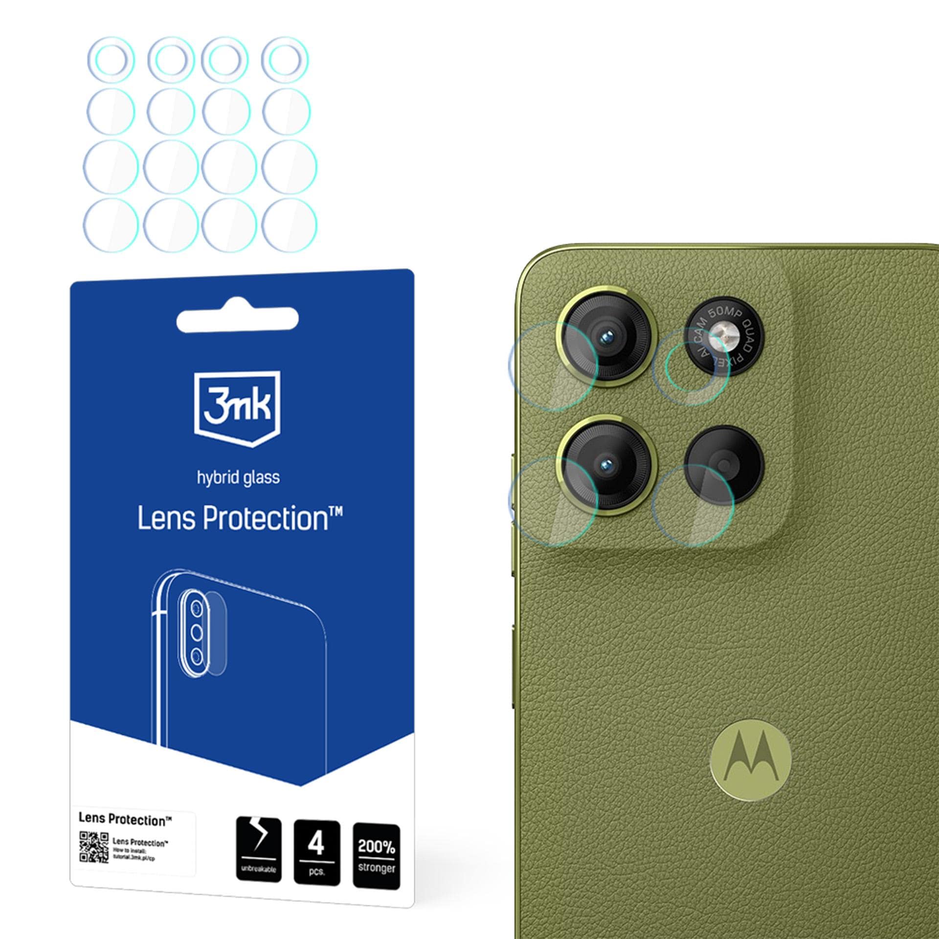 3mk linsebeskyttelse – hybridkameraobjektivglas til Motorola Moto G15 / G15 Power
