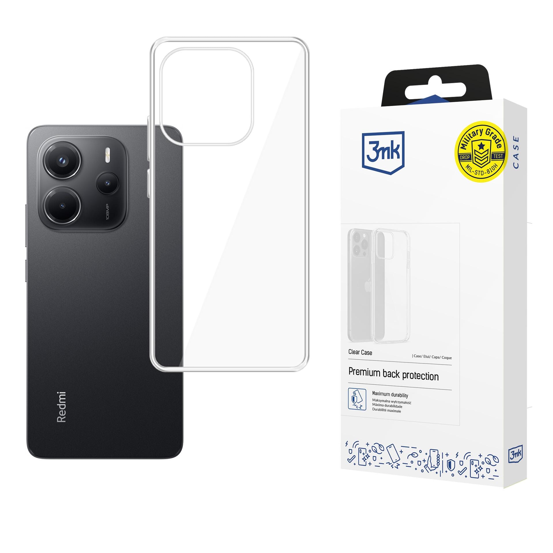 3mk gennemsigtigt cover til Xiaomi Redmi Note 14 4G – gennemsigtigt