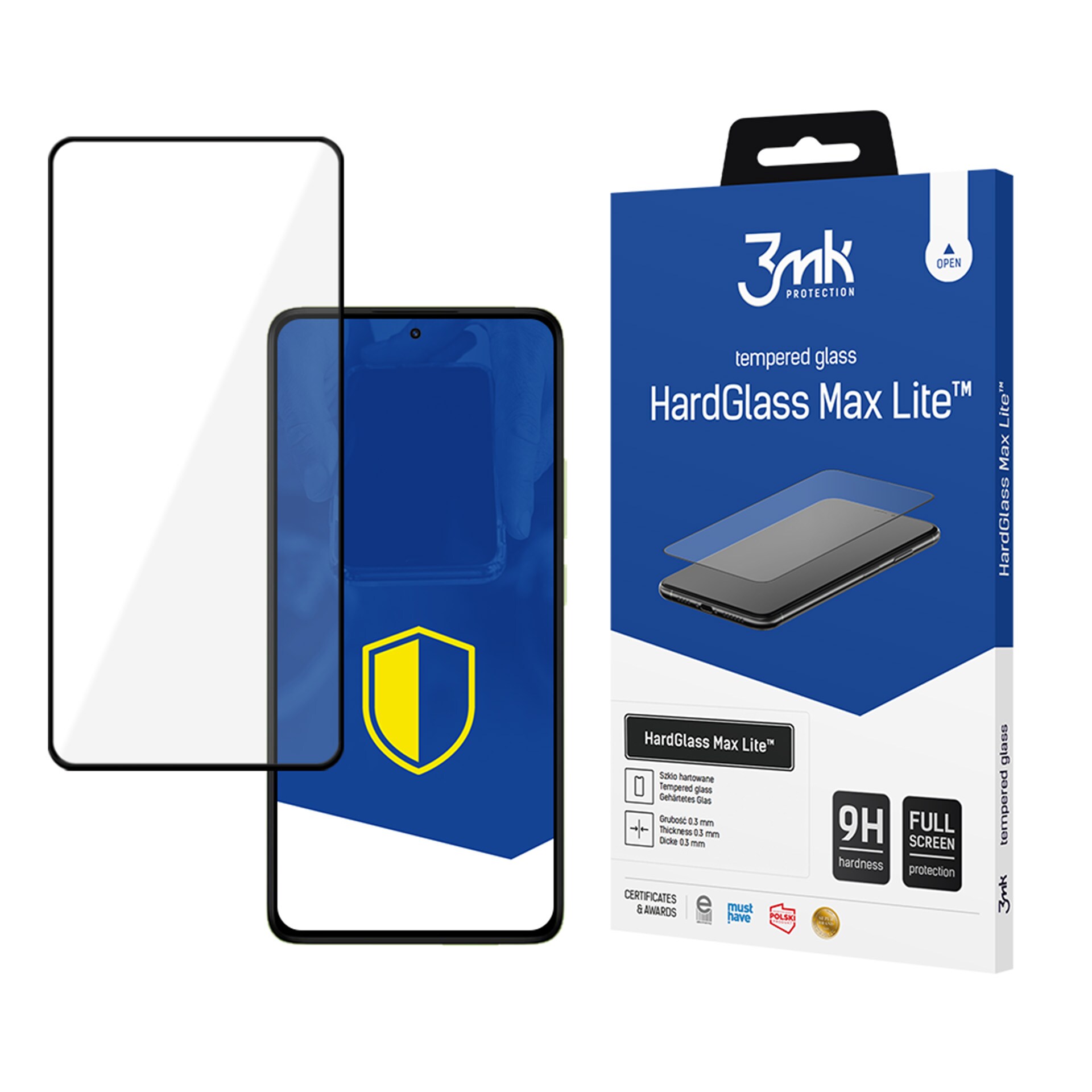 Hærdet glas 3mk HardGlass Max Lite Black til Xiaomi Redmi Note 14 PRO / 14 PRO+ 5G