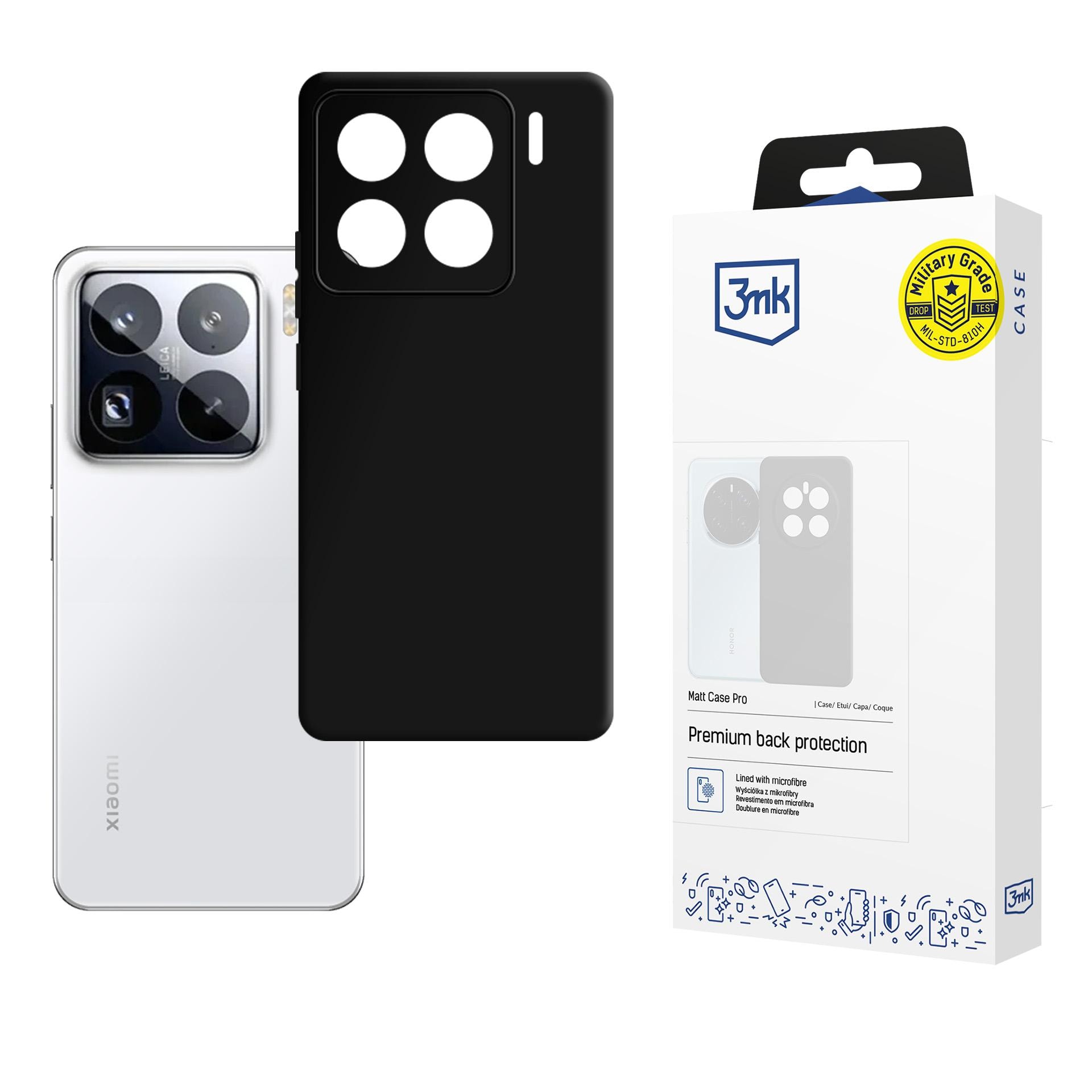 3mk Matt Case Pro til Xiaomi 15 Pro – mat sort