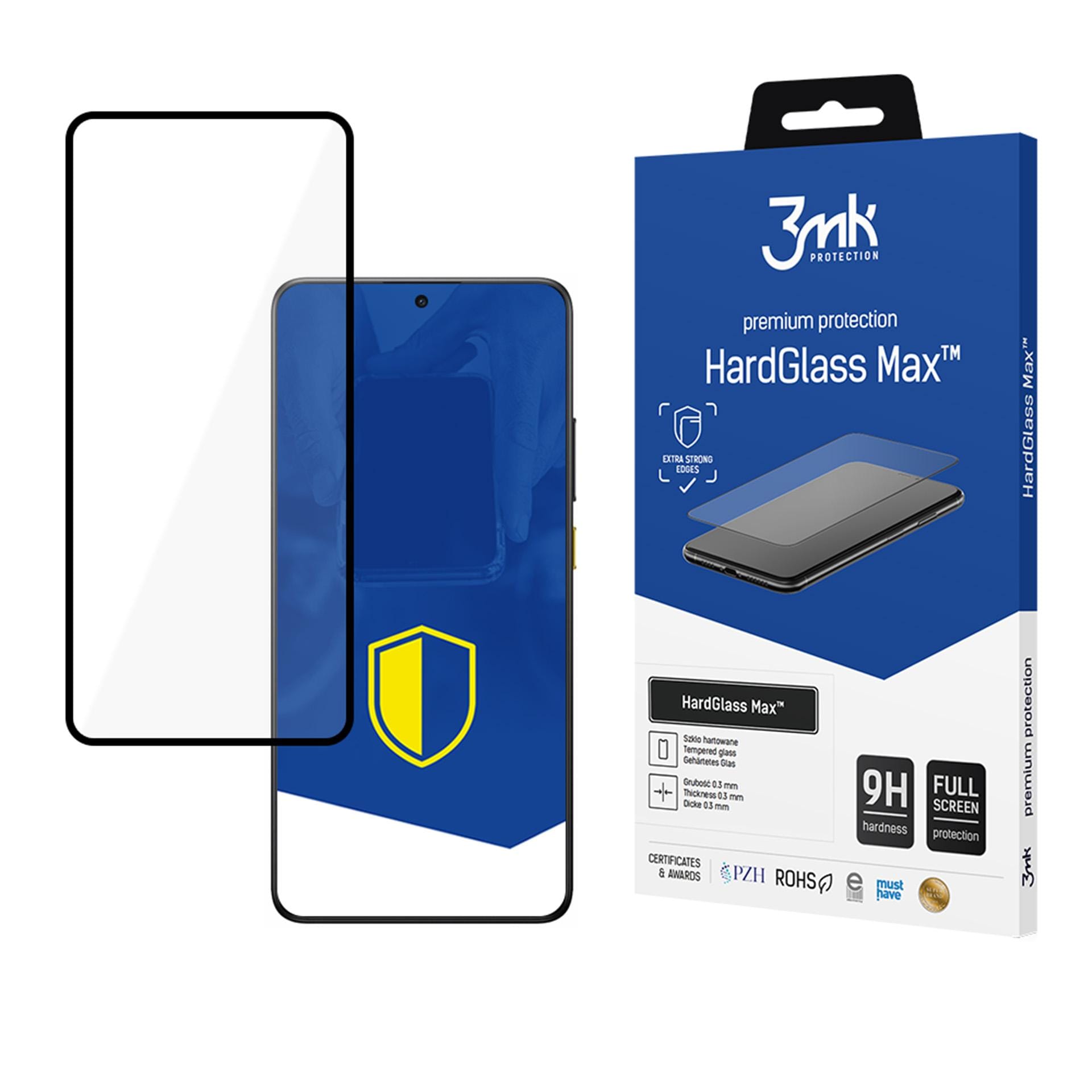Hærdet glas 3mk HardGlass Max Black til Xiaomi Poco X7 Pro