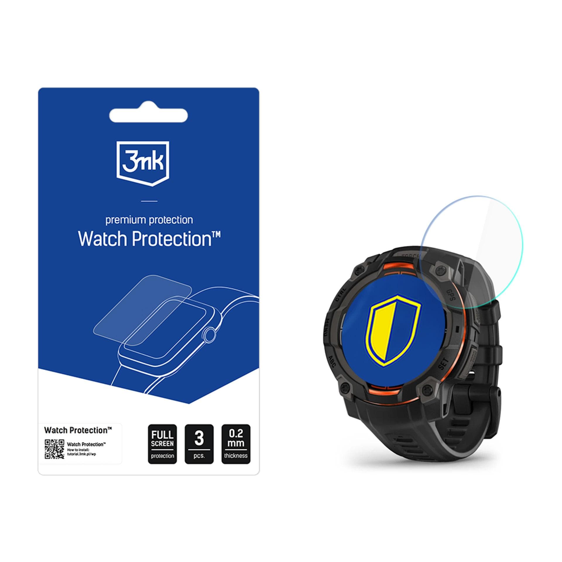 Skærmbeskyttelse til smartwatch – 3mk FlexibleGlass til Garmin Instinct 3 45 mm (AMOLED/sol)