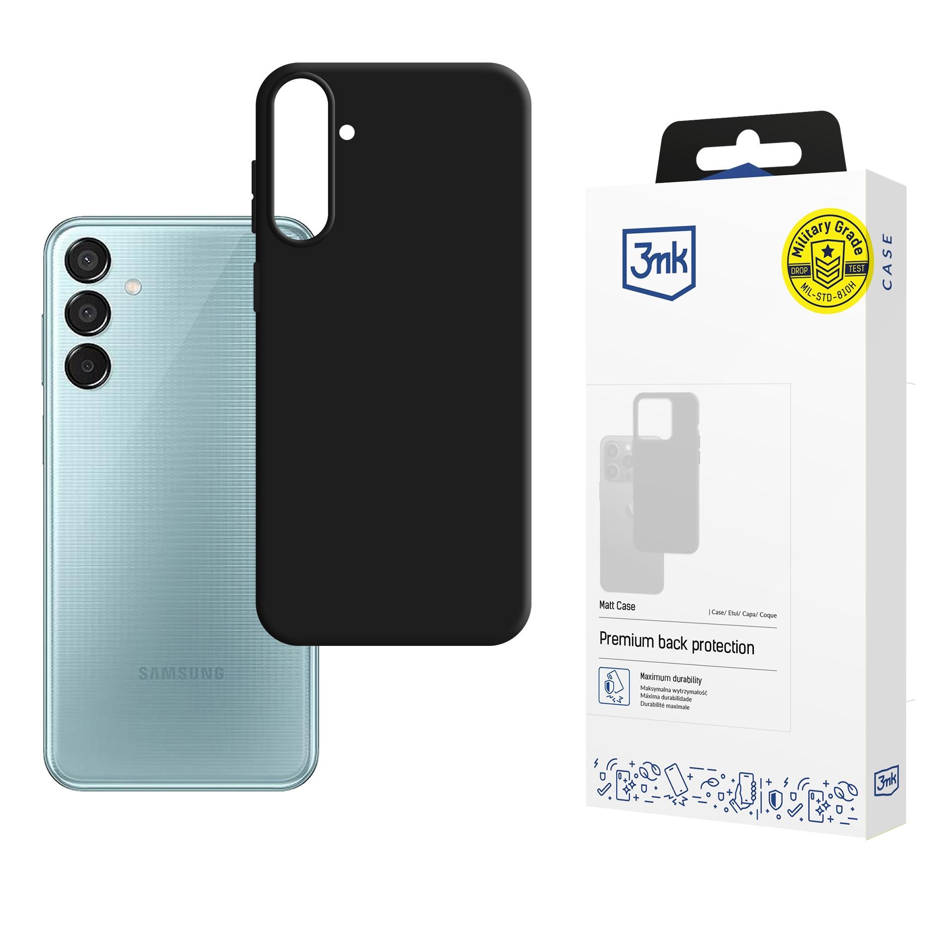3mk mat etui til Samsung Galaxy M16 5G – Sort