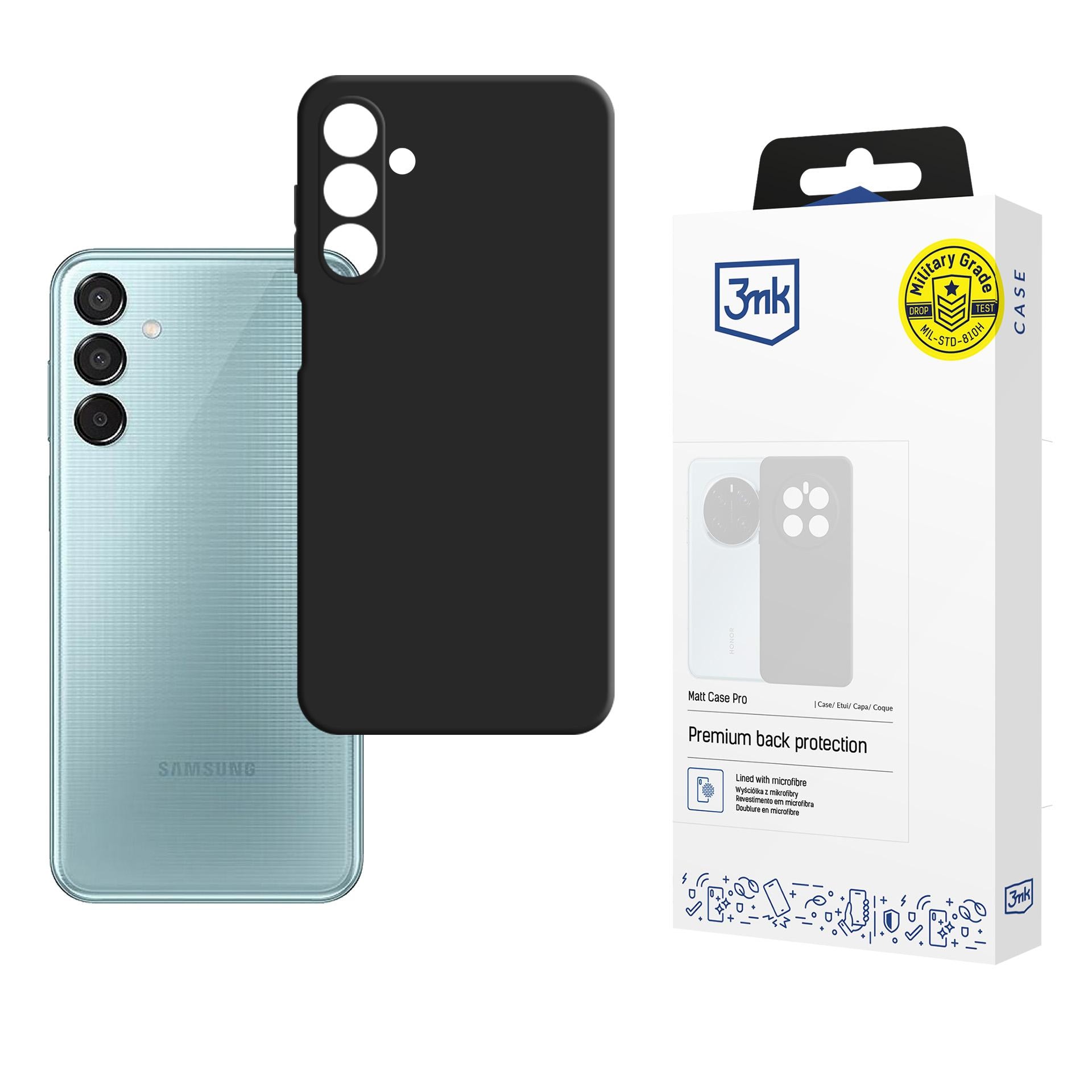 3mk Matt Case Pro til Samsung Galaxy M16 5G – Mat sort