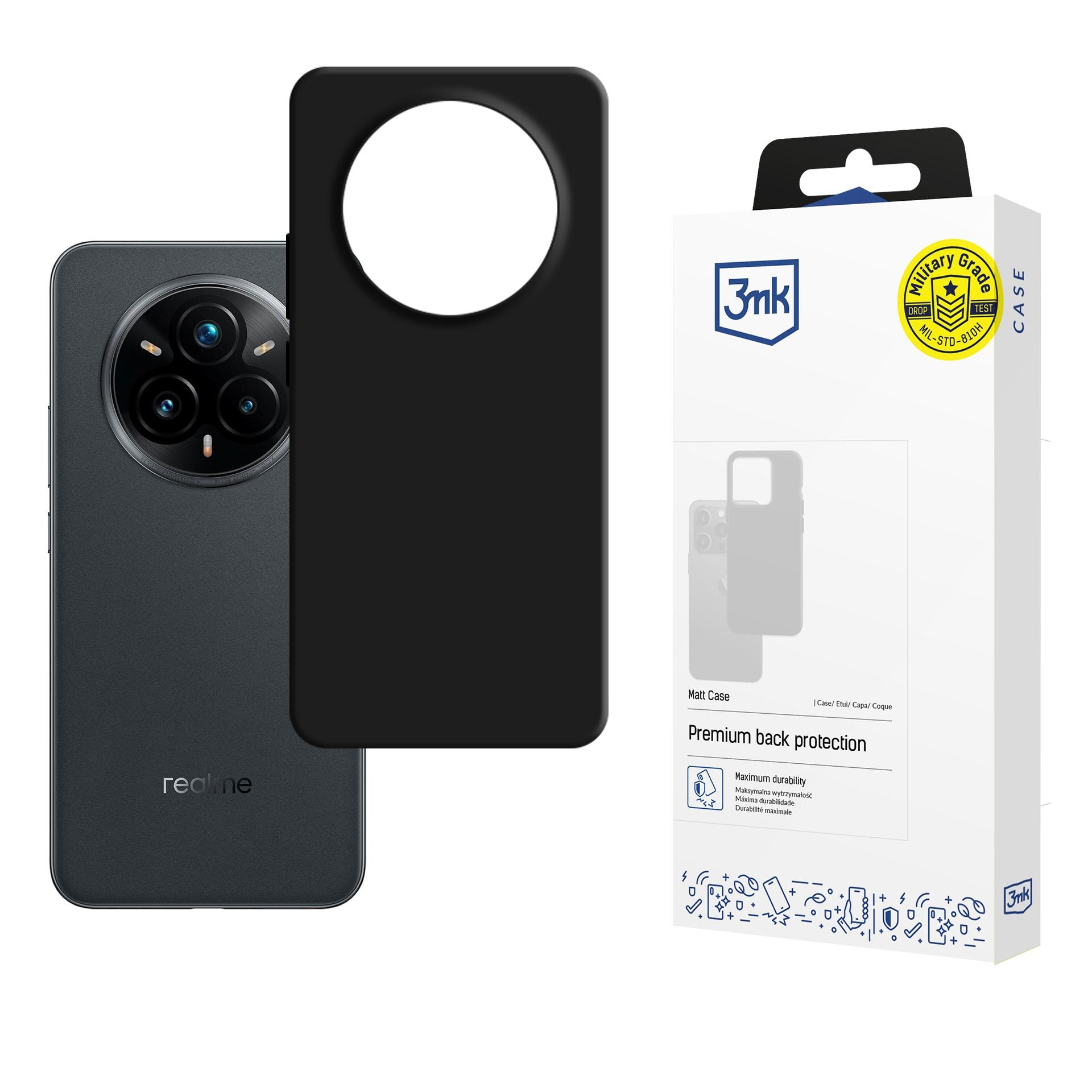 3mk mat etui til Realme 14 Pro+ – Sort