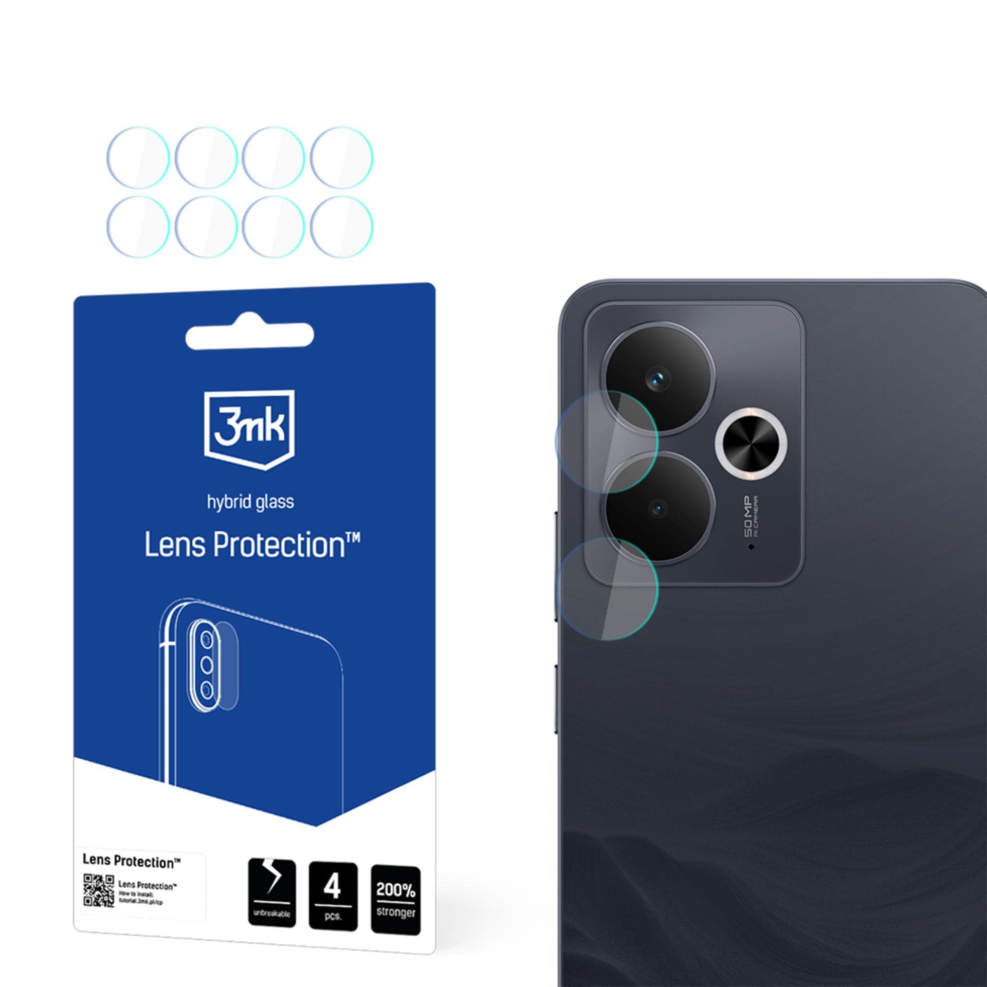 3mk Lens Protection™ hybridkameraobjektivglas til Realme 14 5G / 14T 5G