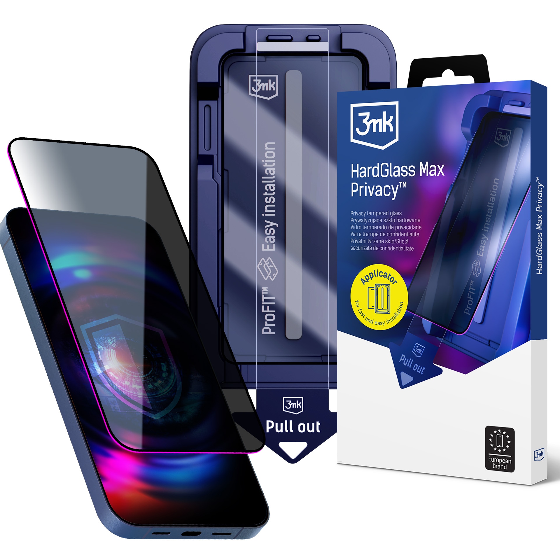 3mk Hardglass Max Privacy-privatlivsglas til iPhone 15–16