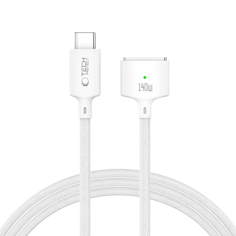 Tech-Protect MMC01 Ultraboost USB-C / USB-C MagSafe 3 140 W 200 cm kabel til MacBook – hvid