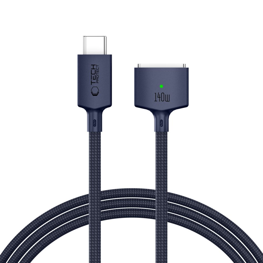 Tech-Protect MMC01 Ultraboost USB-C / USB-C MagSafe 3 140 W 200 cm kabel til MacBook – marineblå