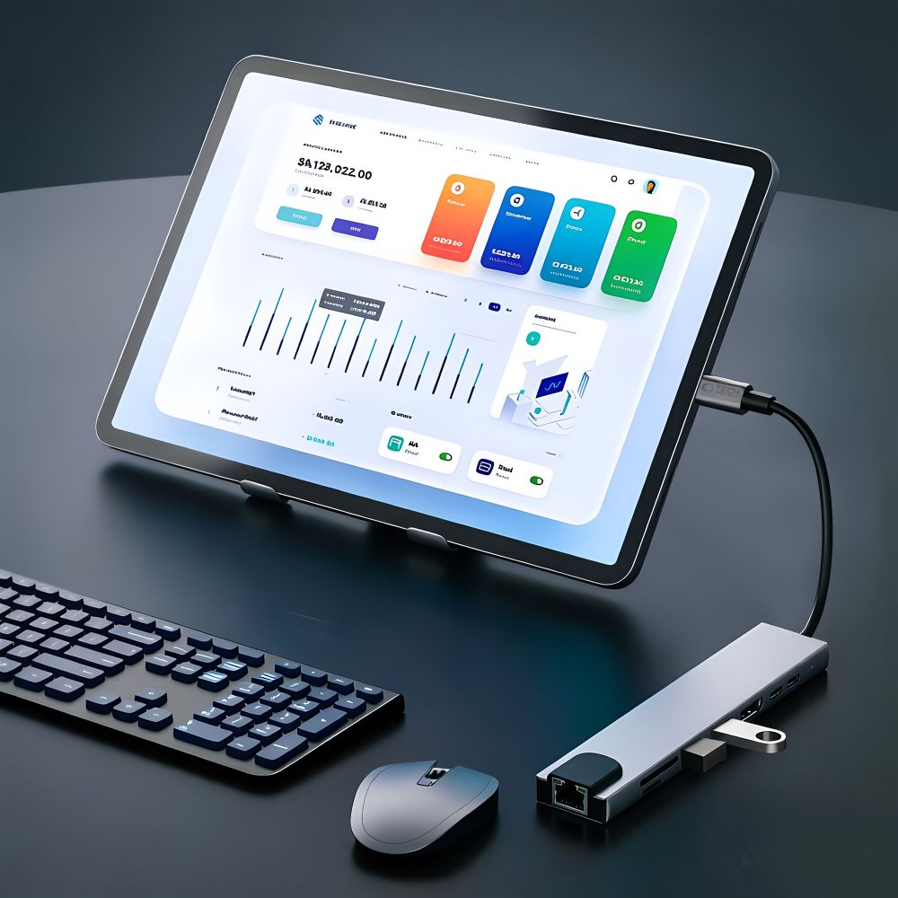 Tech-Protect HB09 USB-hub 8-i-1 Type-C + USB-A 3.0 + USB-C 3.0 + HDMI 4K 60Hz + SD/TF – grå