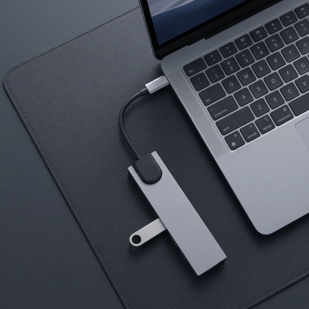 Tech-Protect HB09 USB-hub 8-i-1 Type-C + USB-A 3.0 + USB-C 3.0 + HDMI 4K 60Hz + SD/TF – grå