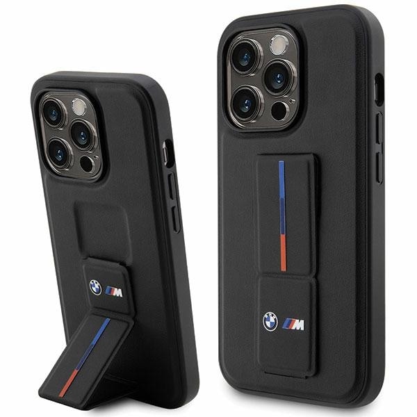 BMW Grip Stand Hot Stamp iPhone 14 Pro-etui – sort